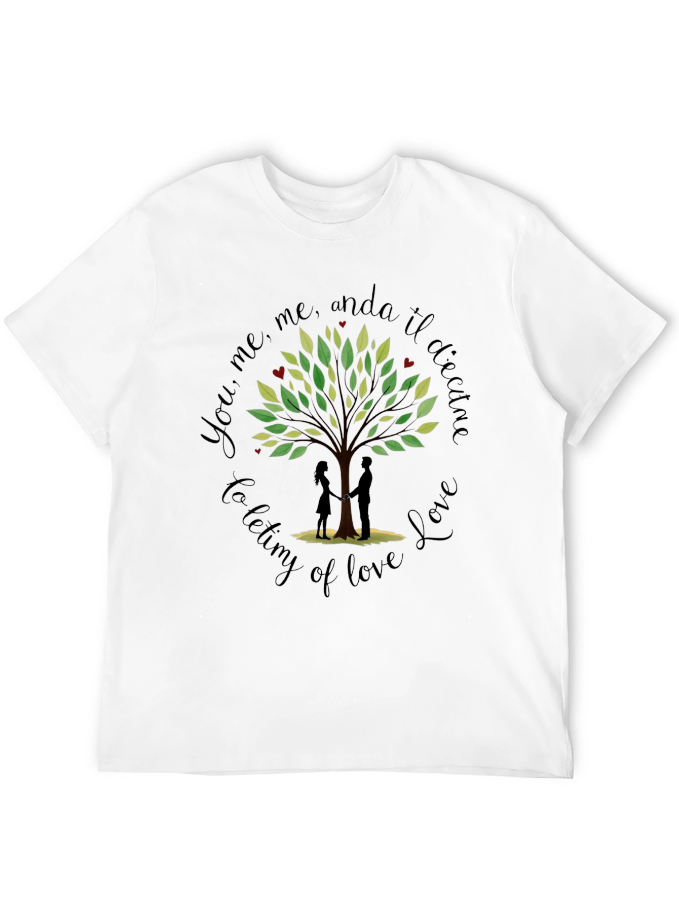 Romantic Tree of Love Graphic T-Shirt