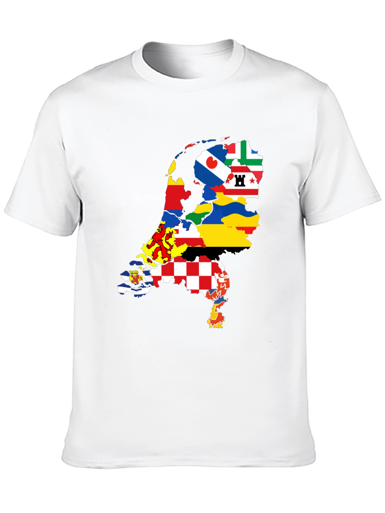 Netherlands Provinces Flag Map Black T-Shirt