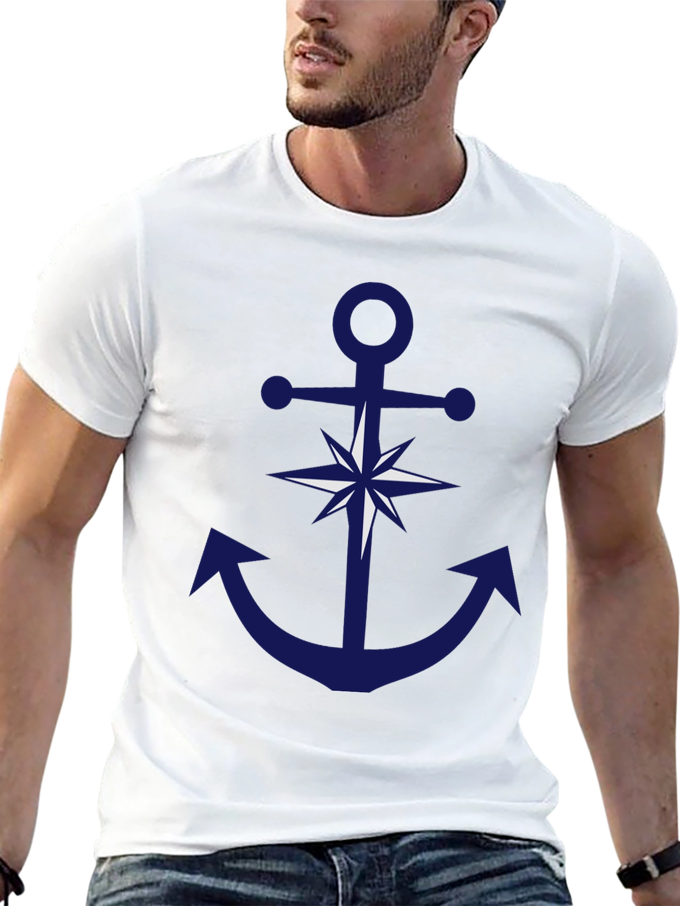 Nautical Anchor Compass Graphic T-Shirt