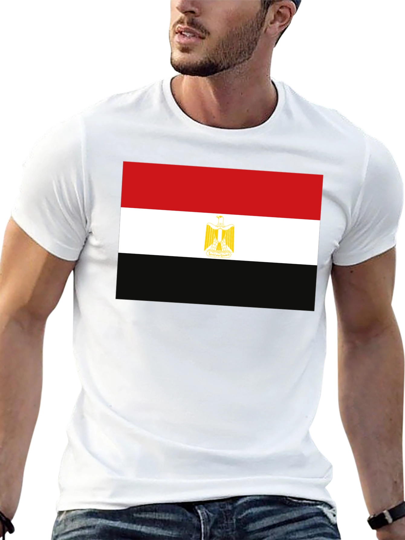 Egypt Flag Graphic T-Shirt - Black Cotton Tee