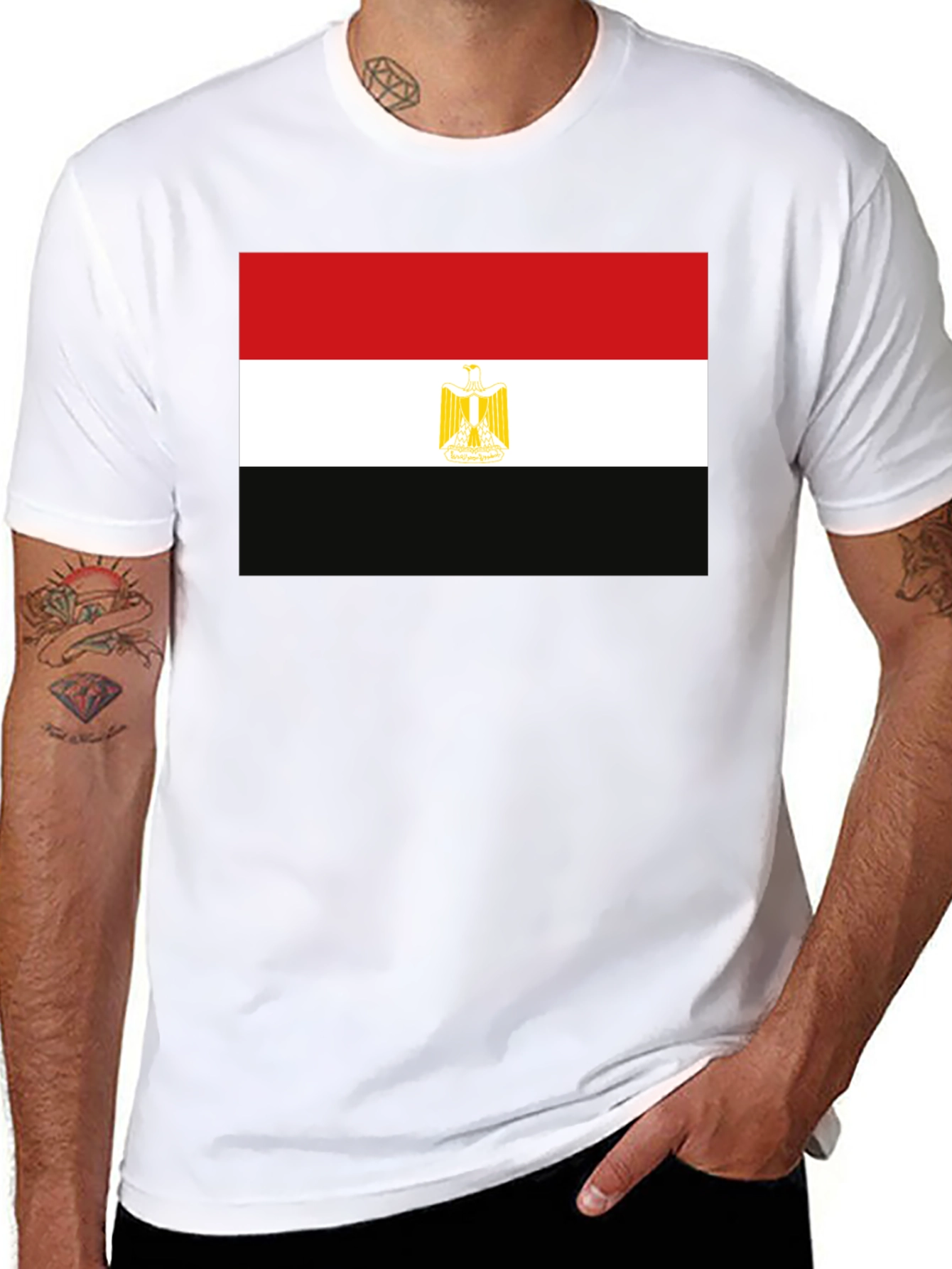 Egypt Flag Graphic T-Shirt - Black Cotton Tee