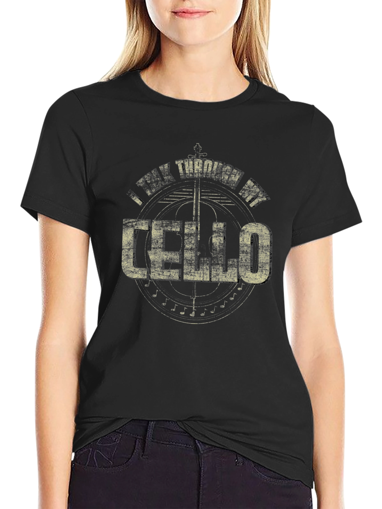 I Think Through My Cello Graphic Tee