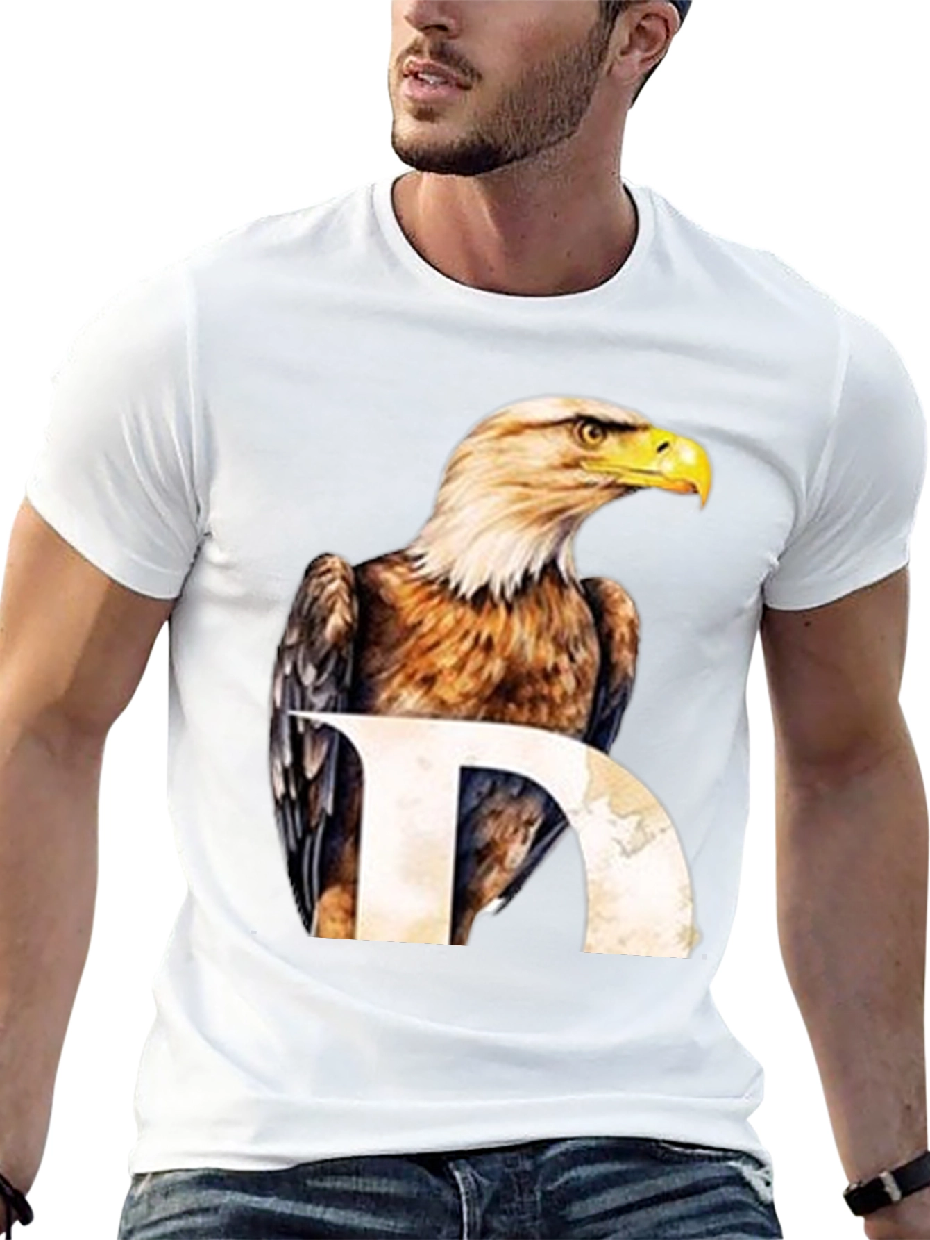 Eagle Graphic Print Black T-Shirt