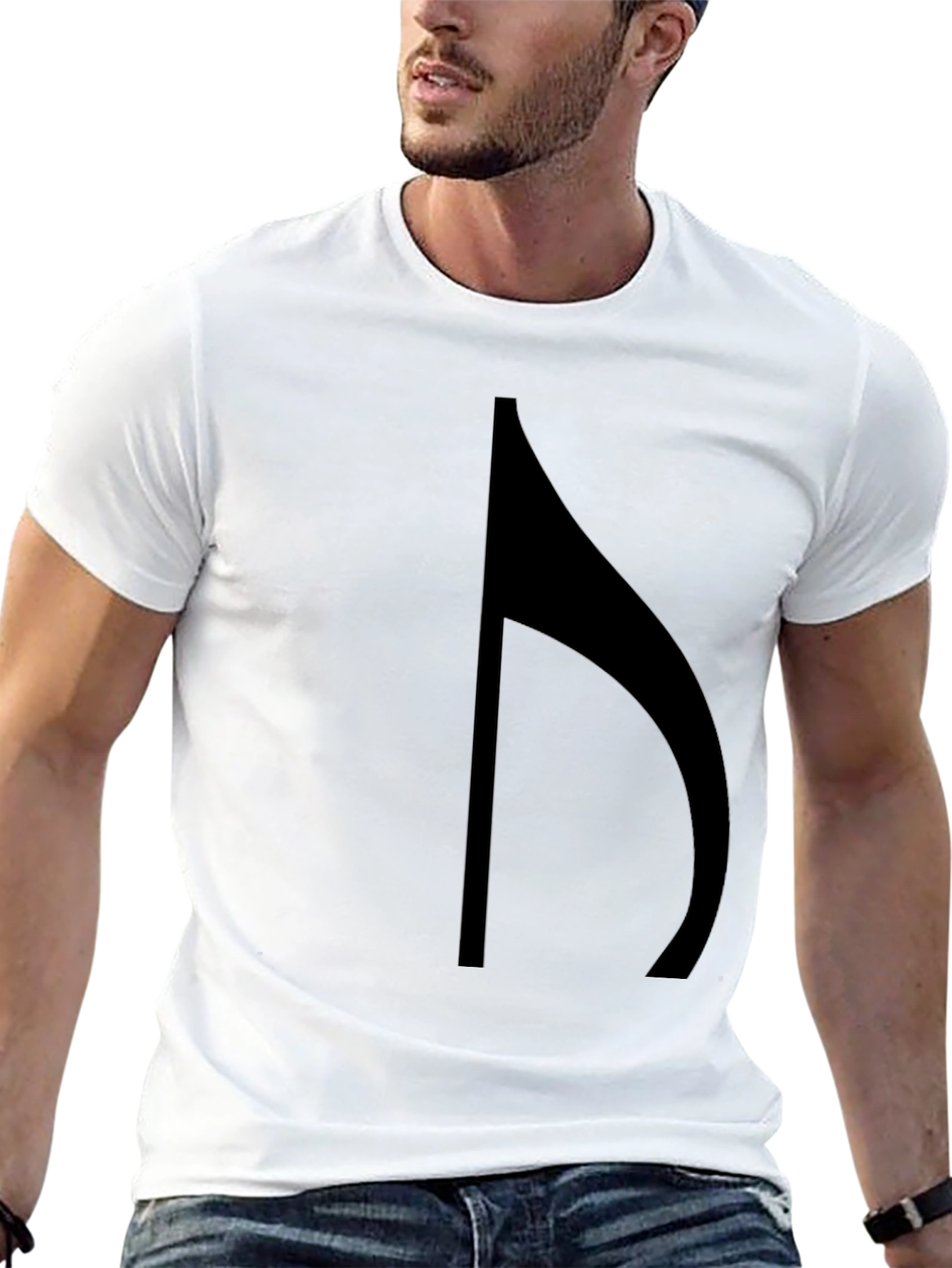 Modern Black Half Note Graphic Tee