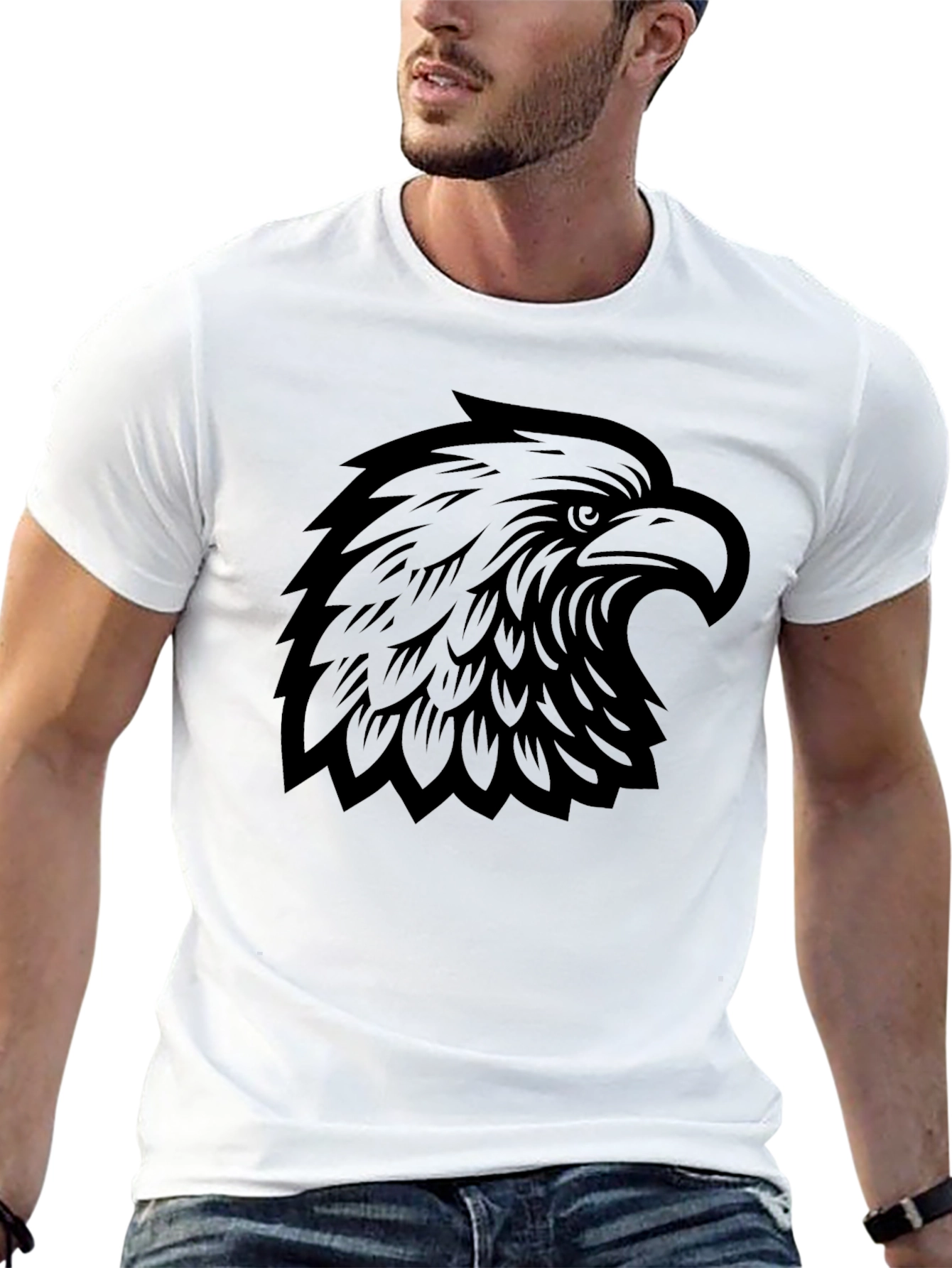 Black Eagle Graphic Tee - Mens Casual Top