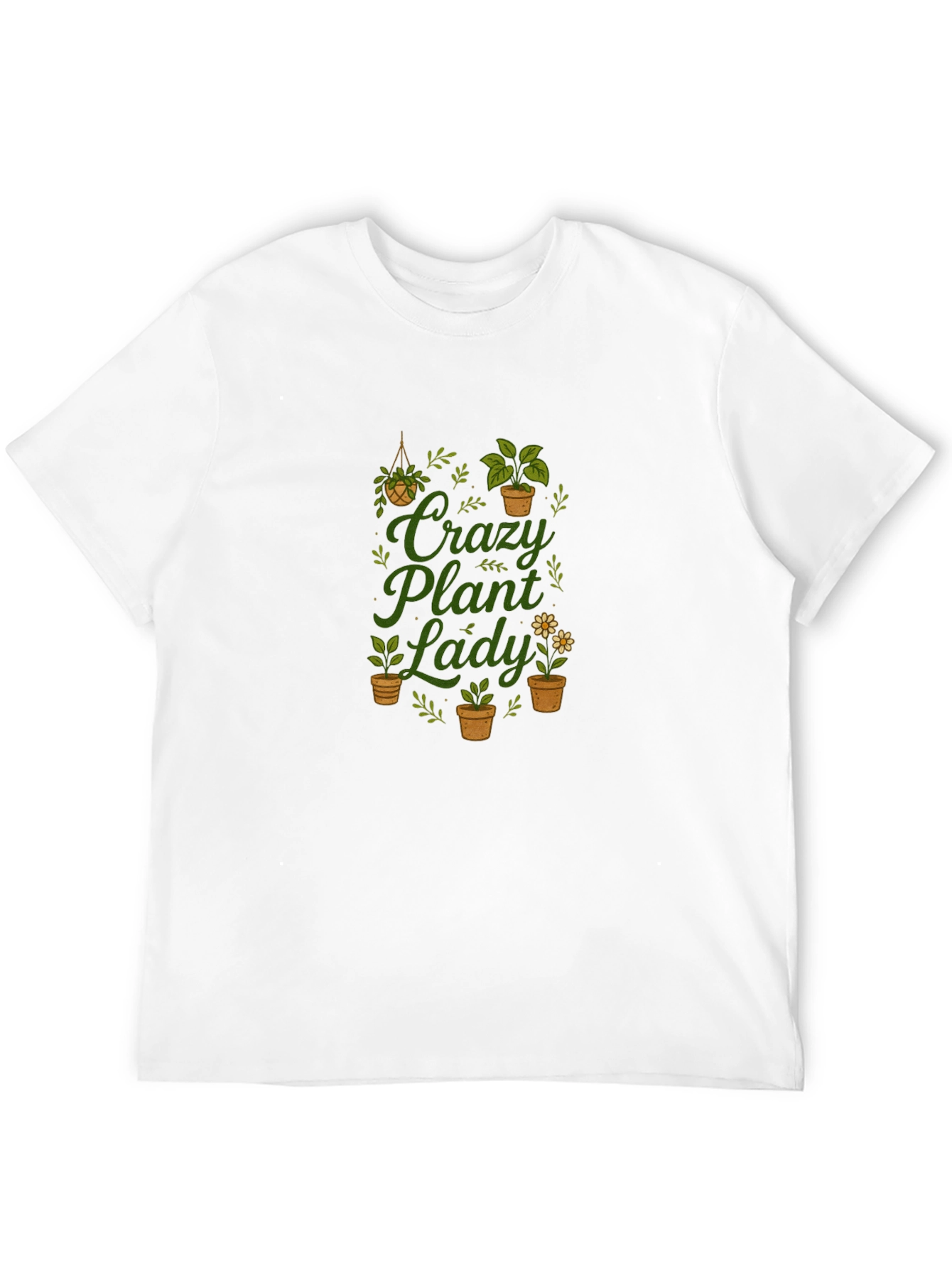 Crazy Plant Lady Graphic Tee - Black Cotton T-Shirt