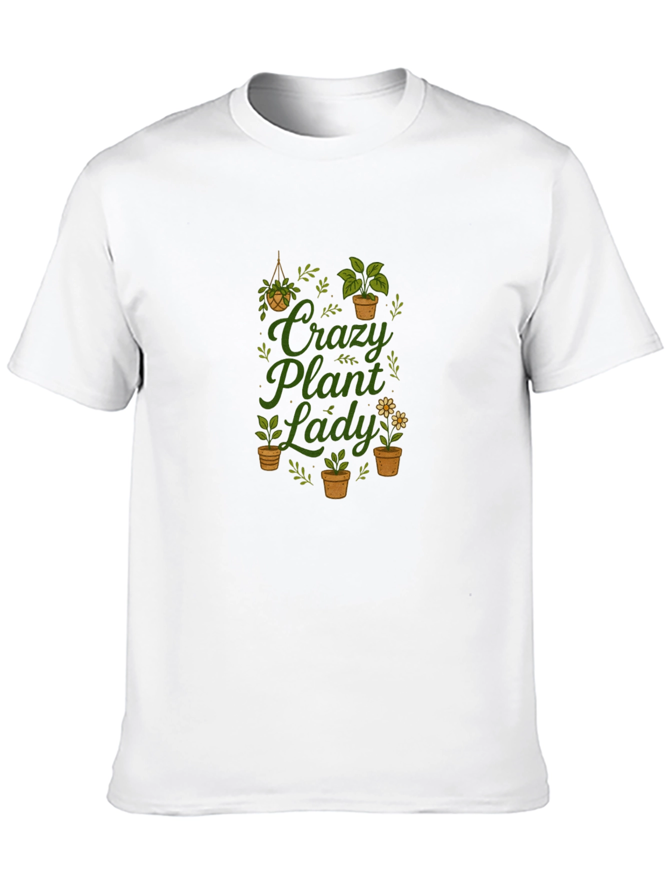 Crazy Plant Lady Graphic Tee - Black Cotton T-Shirt