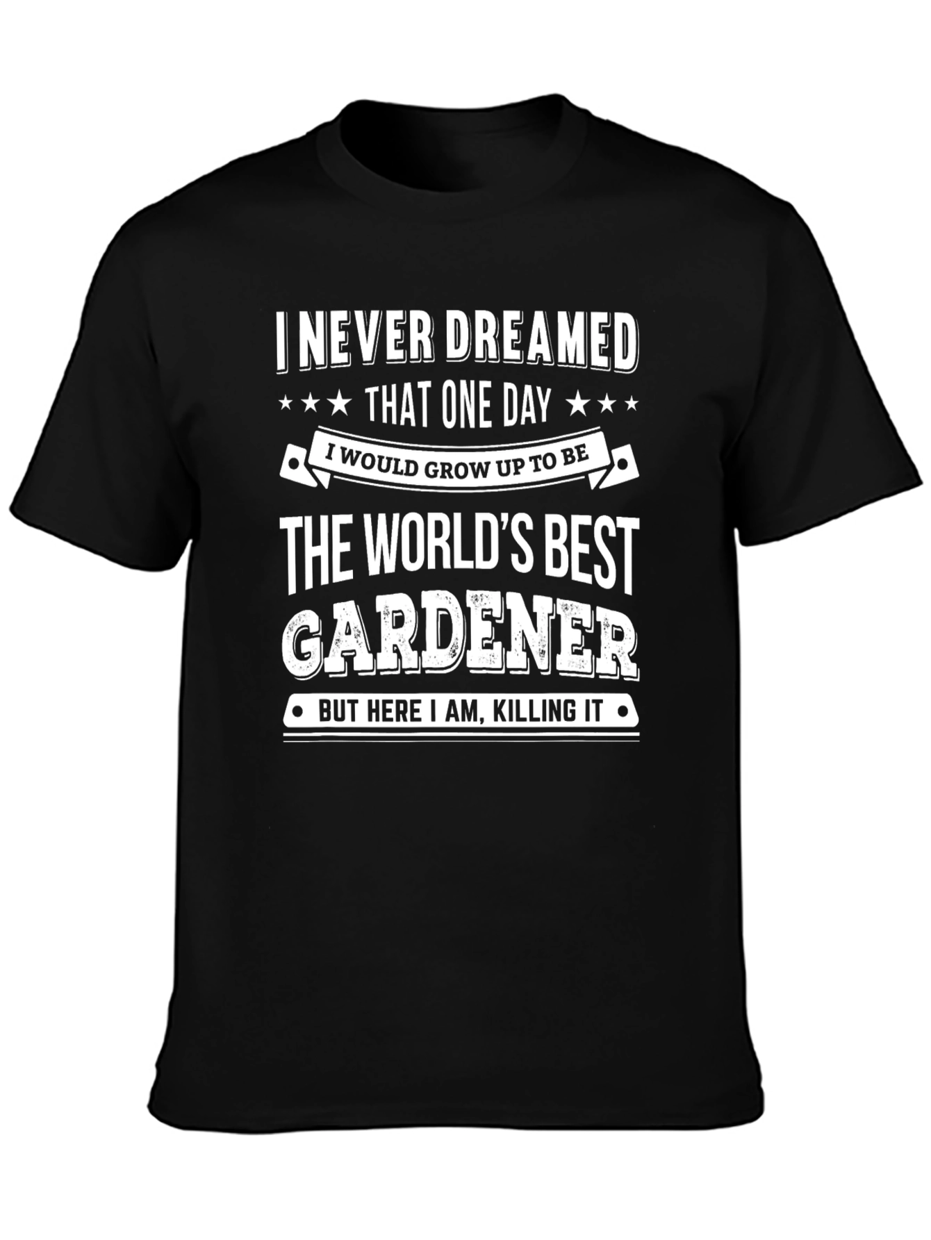 Worlds Best Gardener Black T-Shirt