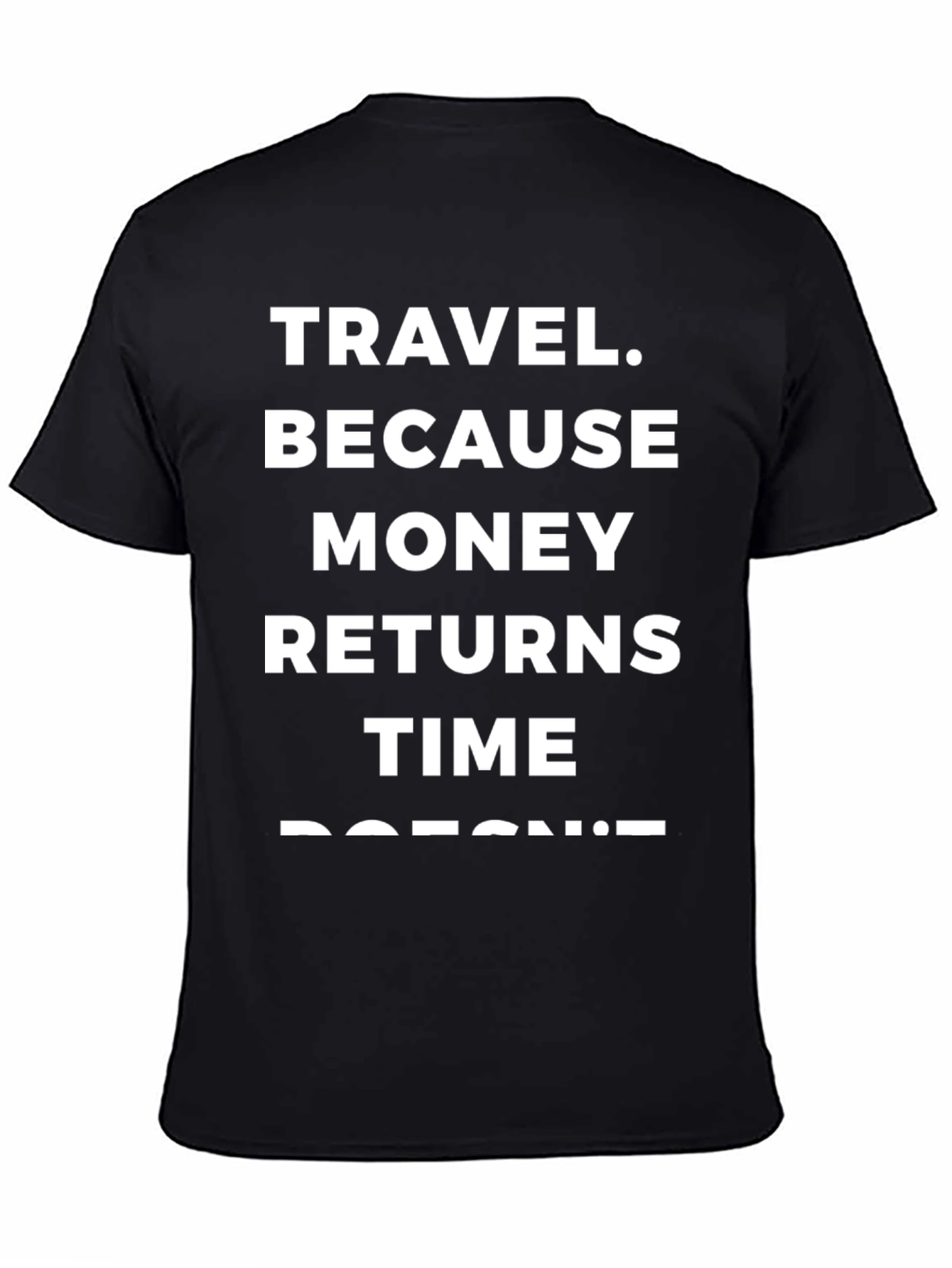 Travel Slogan Graphic Tee - Black