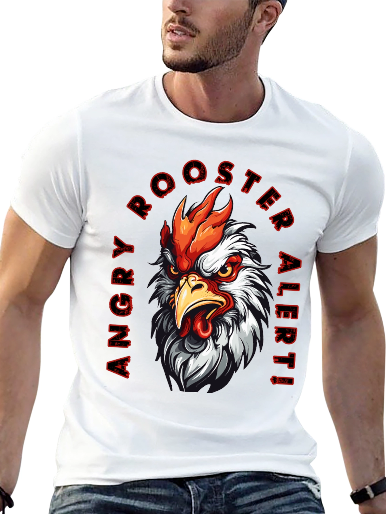Angry Rooster Alert Graphic Tee