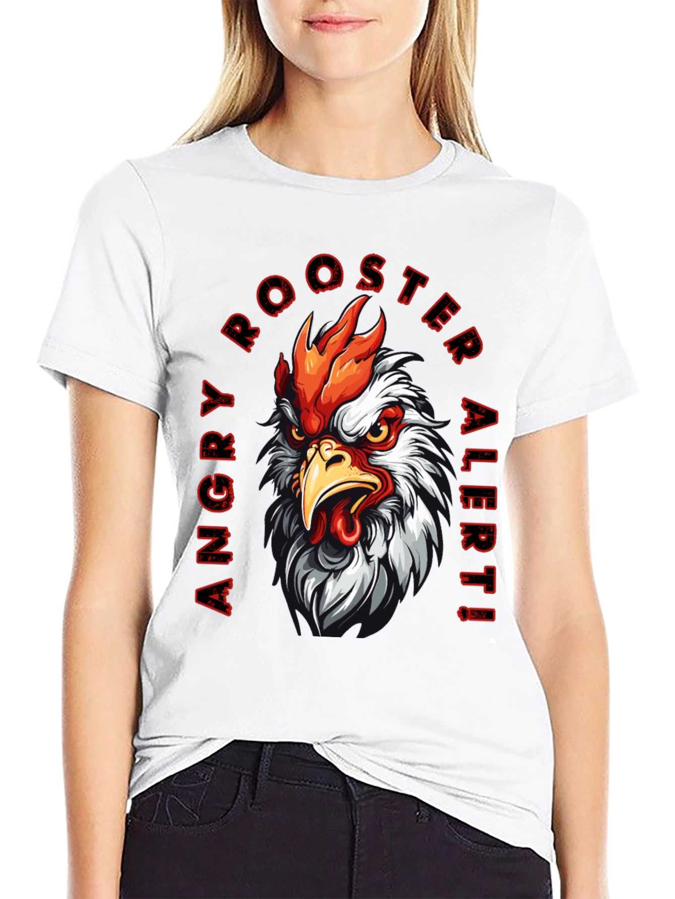 Angry Rooster Alert Graphic Tee