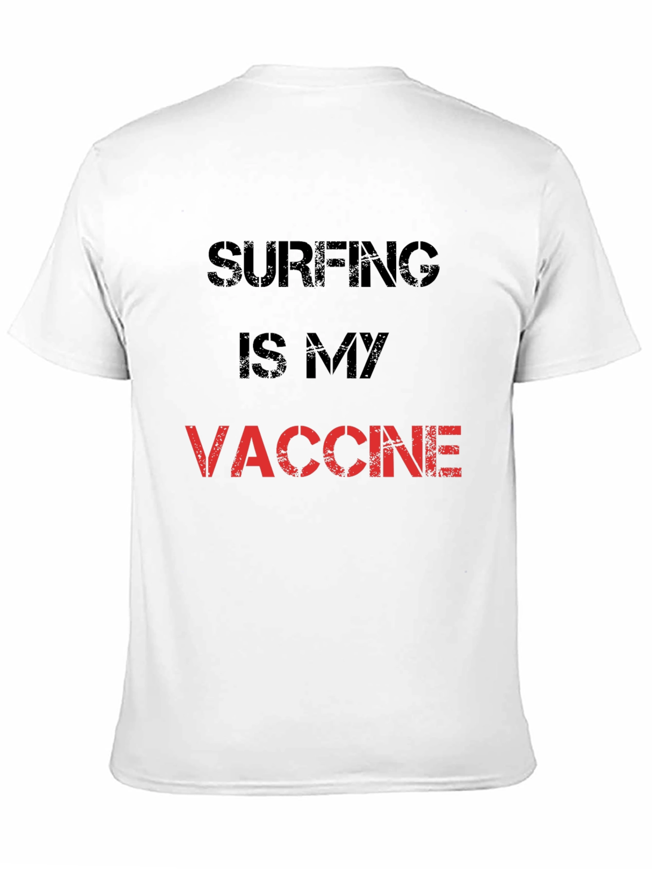 Surfing is My Vaccine T-Shirt - Black Cotton Tee