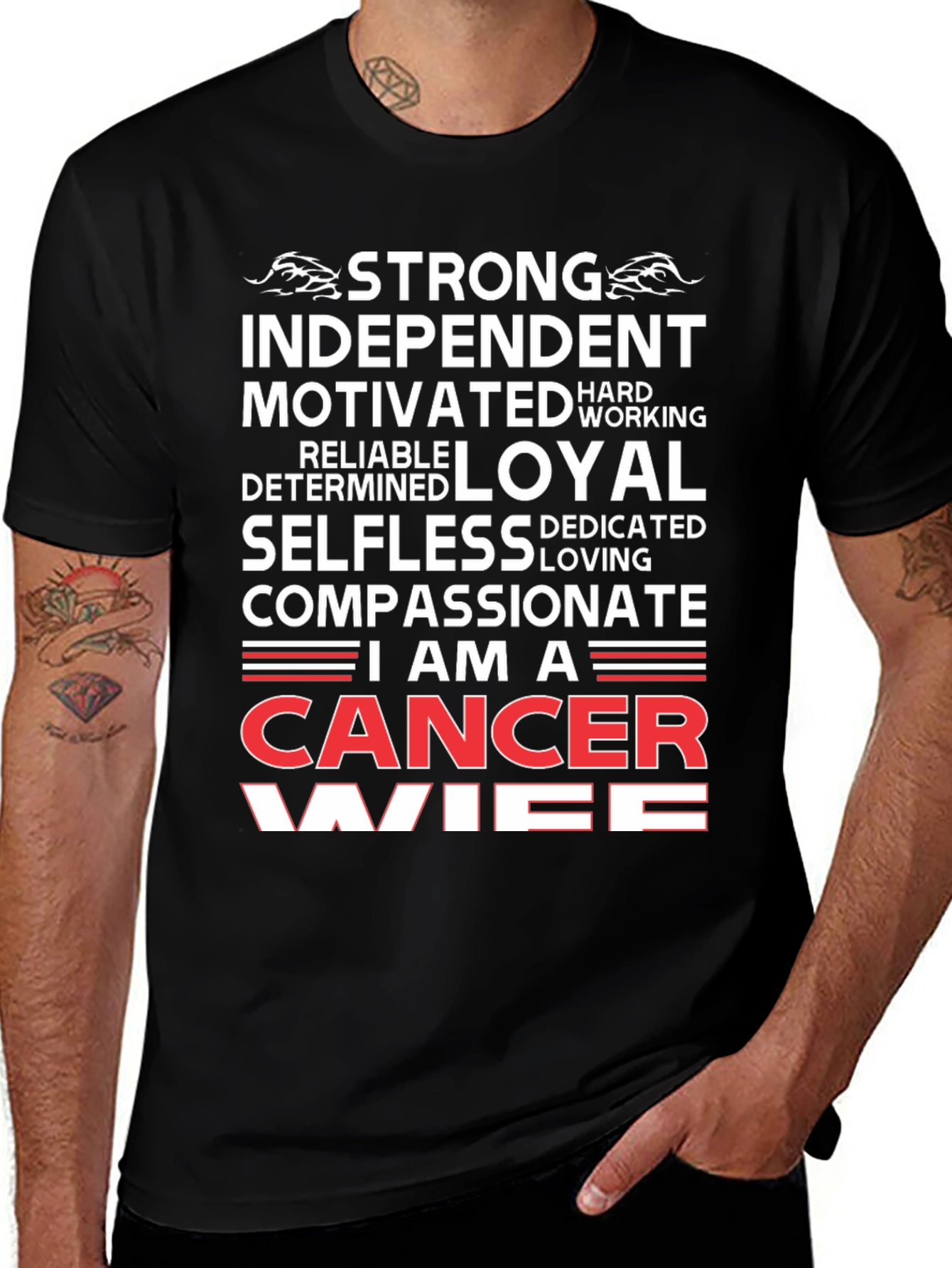 Strong Cancer Wife Graphic T-Shirt