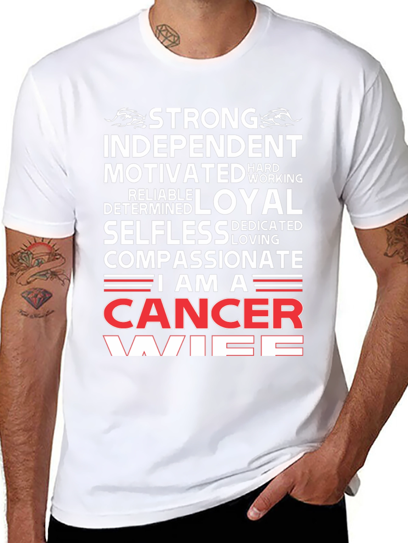 Strong Cancer Wife Graphic T-Shirt