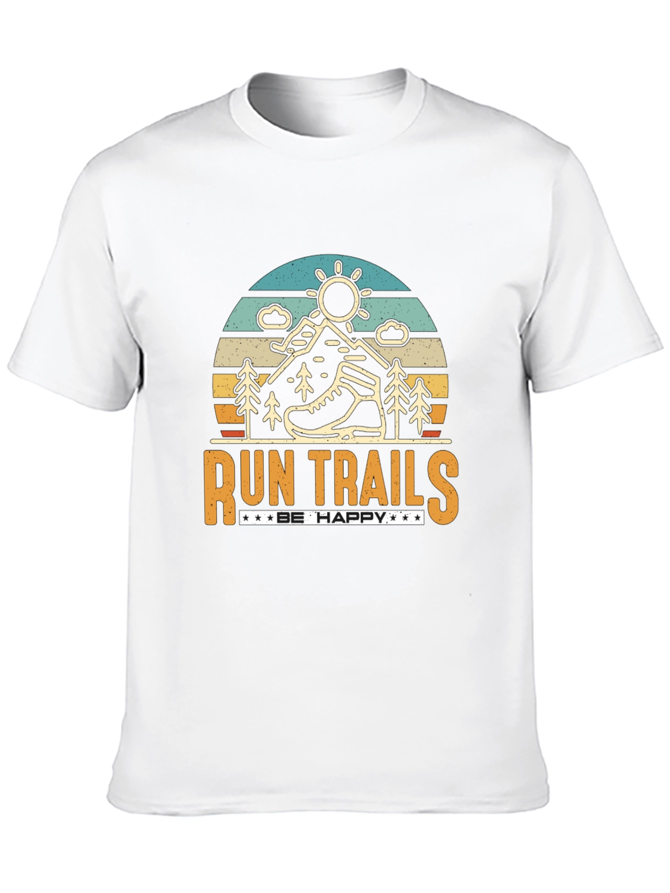 Run Trails Be Happy Graphic T-Shirt