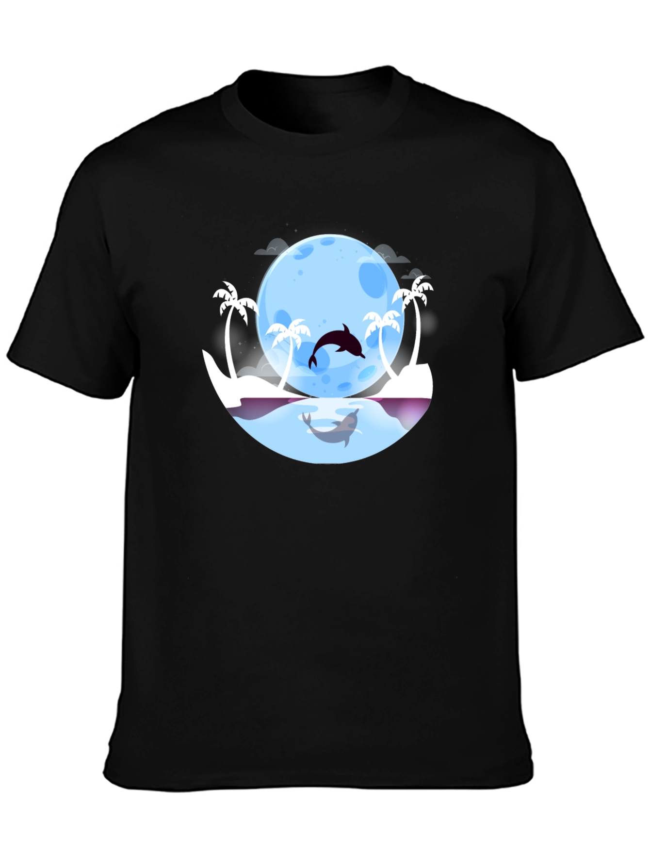 Dolphin Moon T-Shirt: Tropical Ocean Graphic Tee