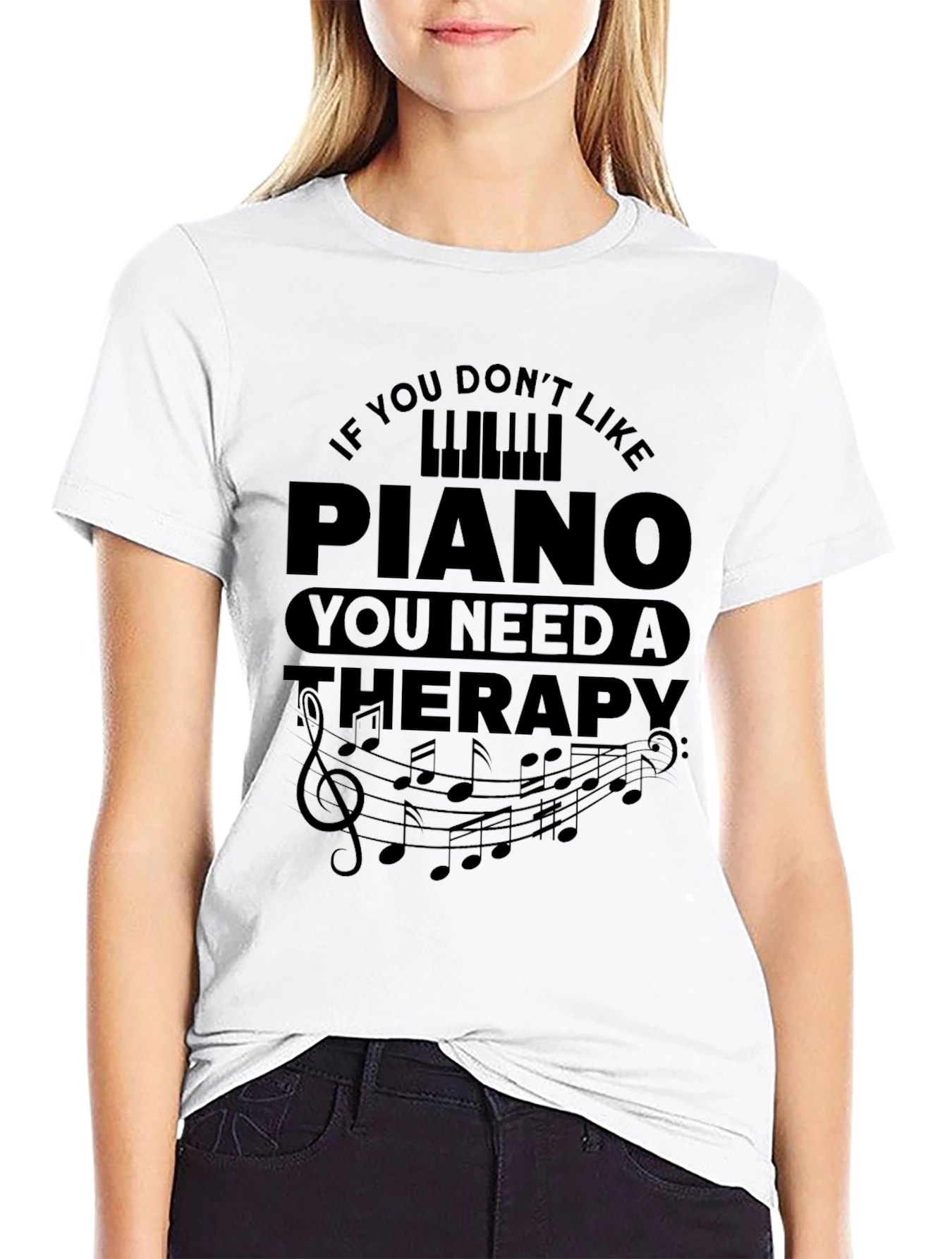Piano Lover T-Shirt - Music Therapy Funny Tee