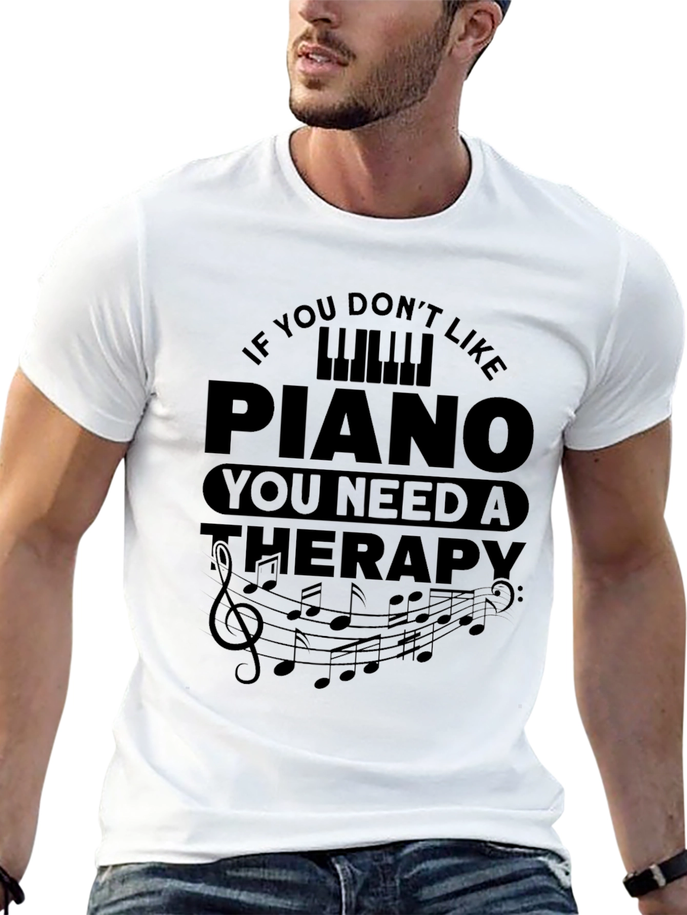 Piano Lover T-Shirt - Music Therapy Funny Tee