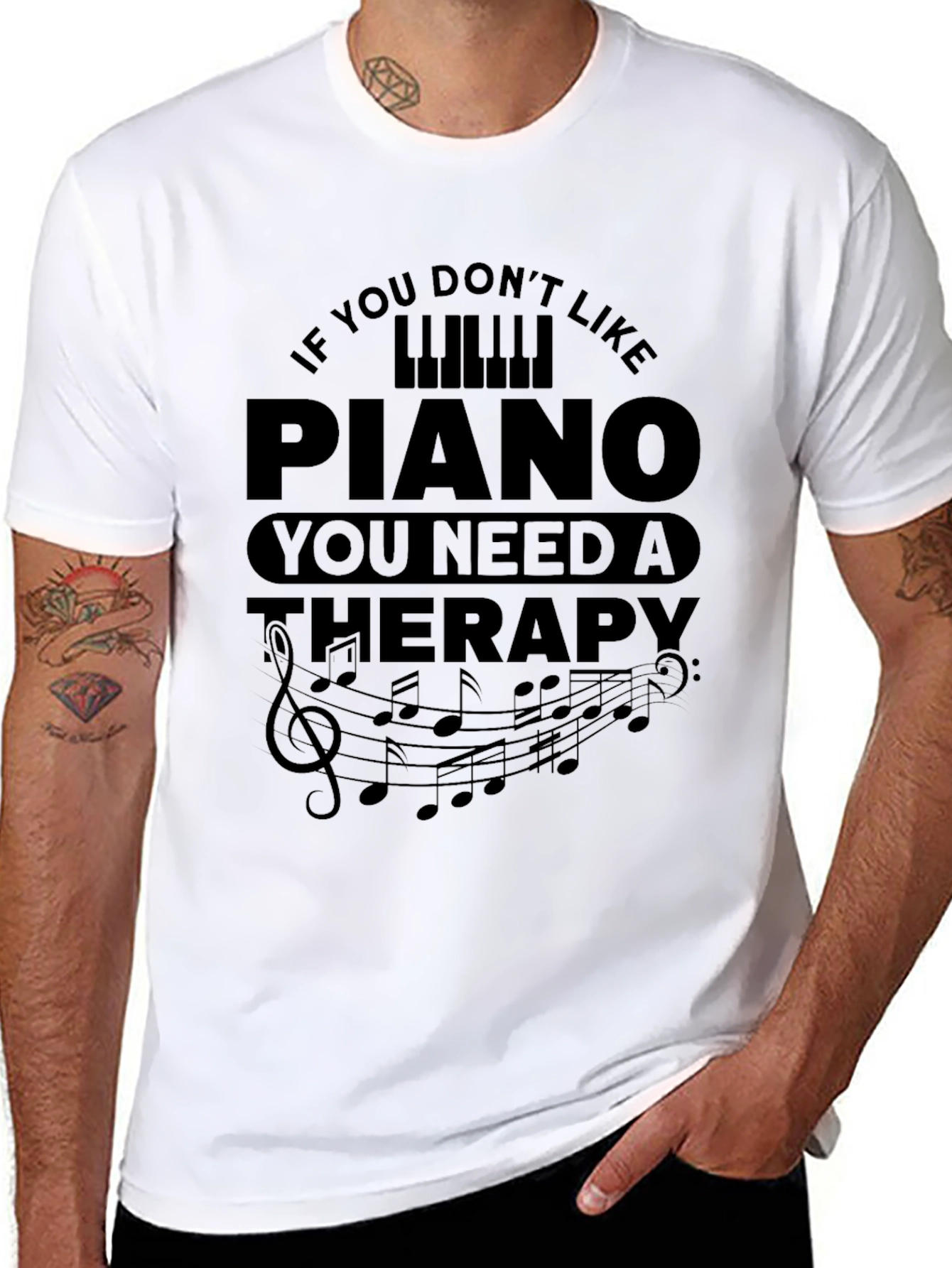 Piano Lover T-Shirt - Music Therapy Funny Tee