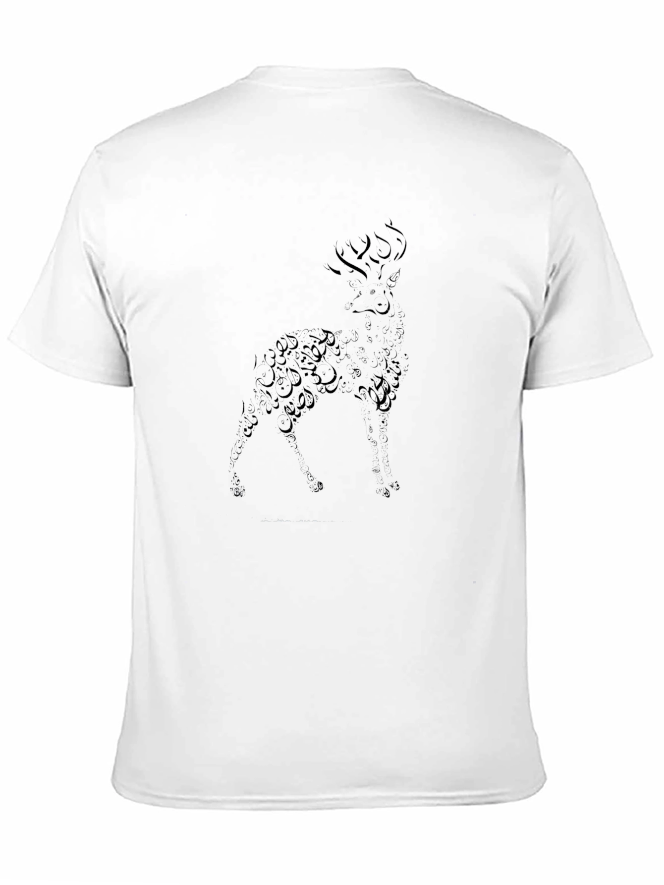 Abstract Deer Graphic Tee - Black