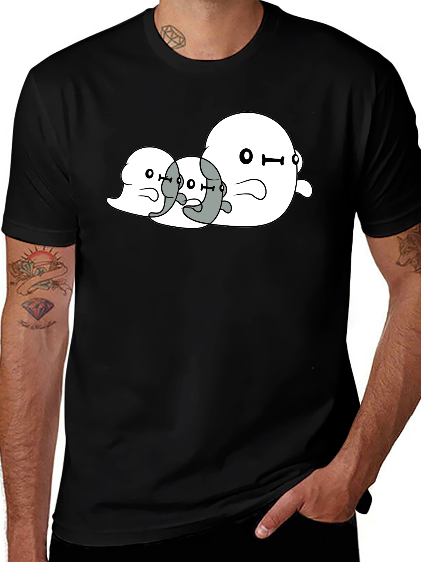 Ghost Trio Graphic Black T-Shirt