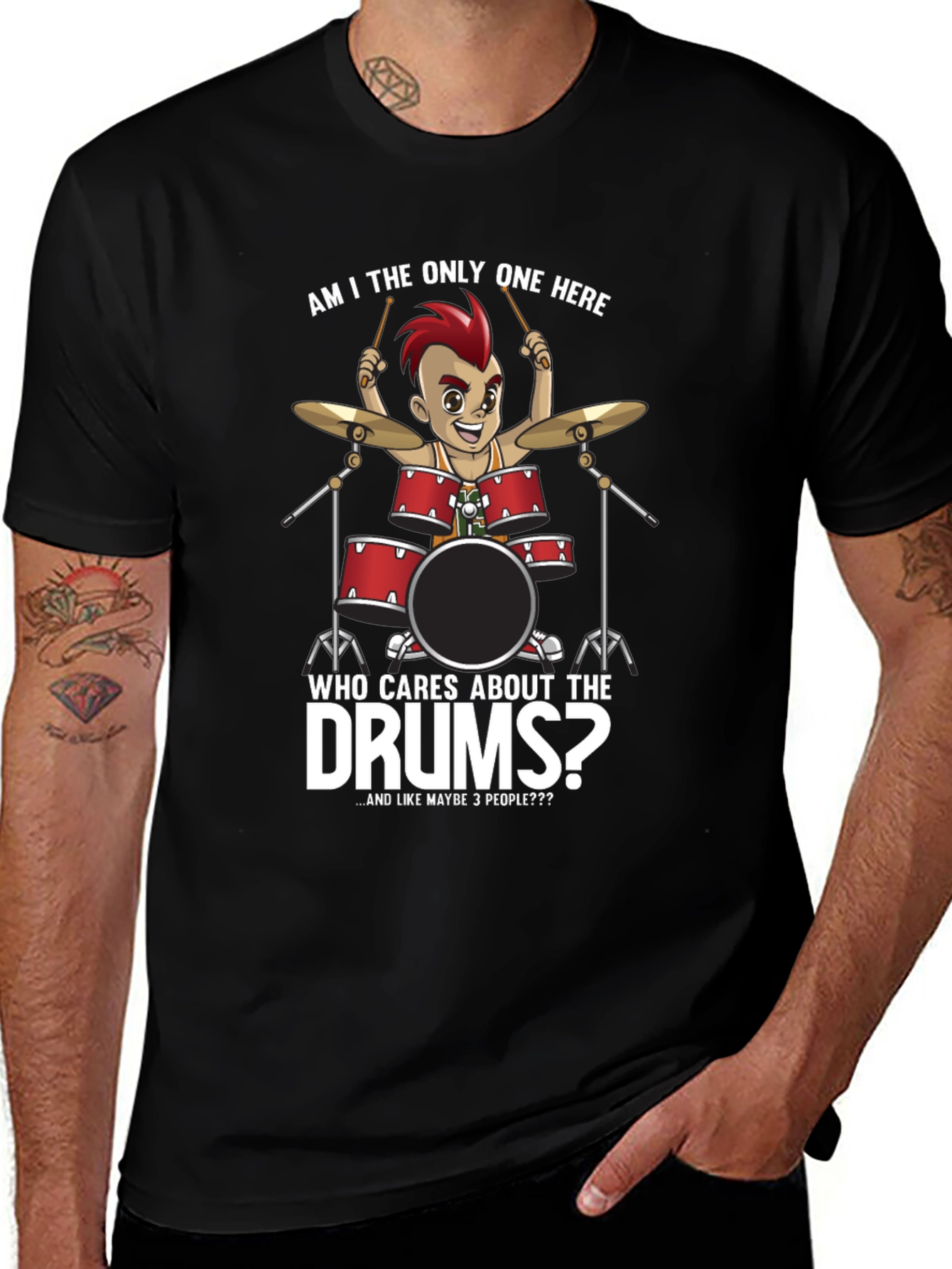 Drummer Cartoon Graphic T-Shirt