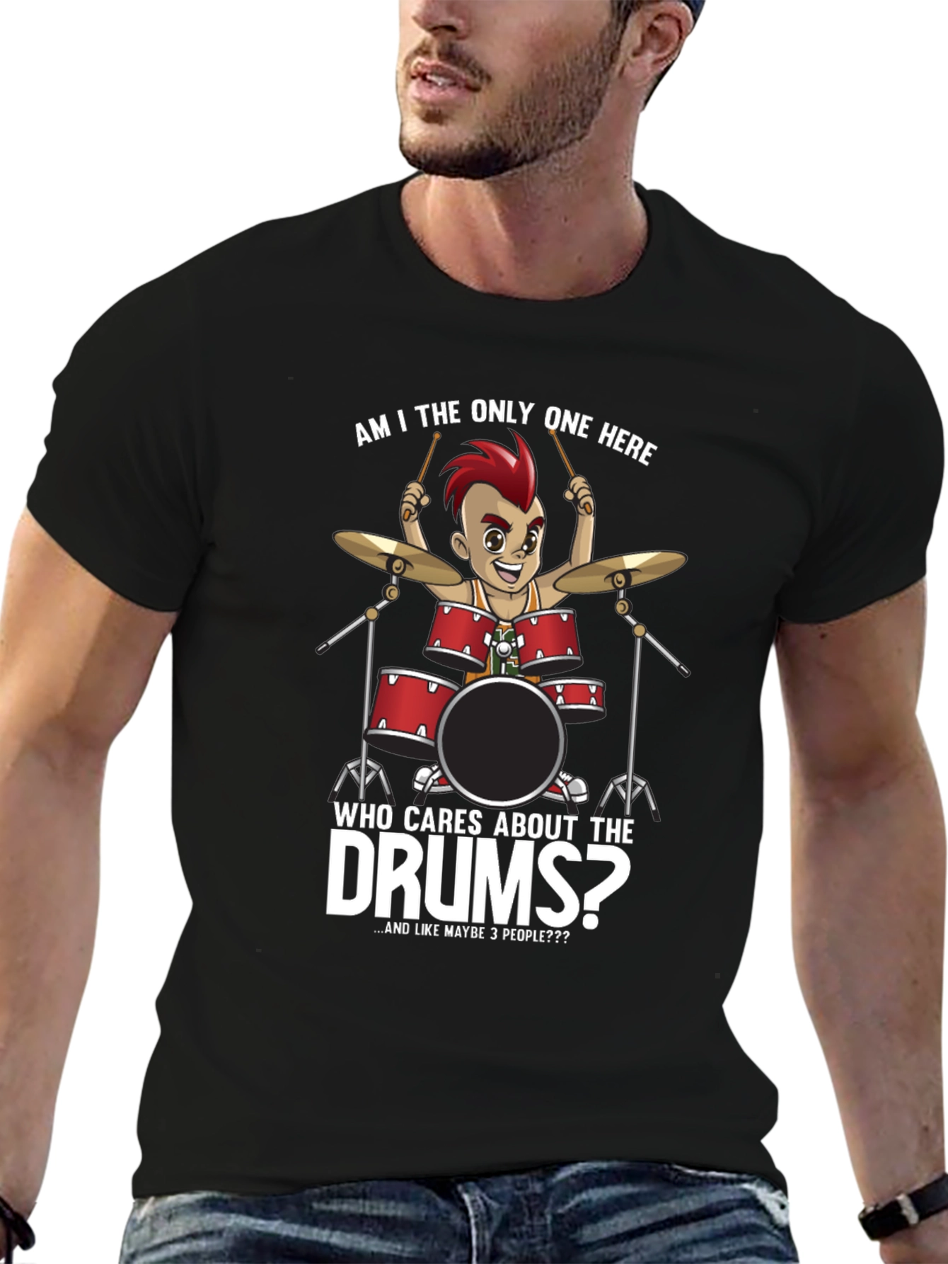 Drummer Cartoon Graphic T-Shirt