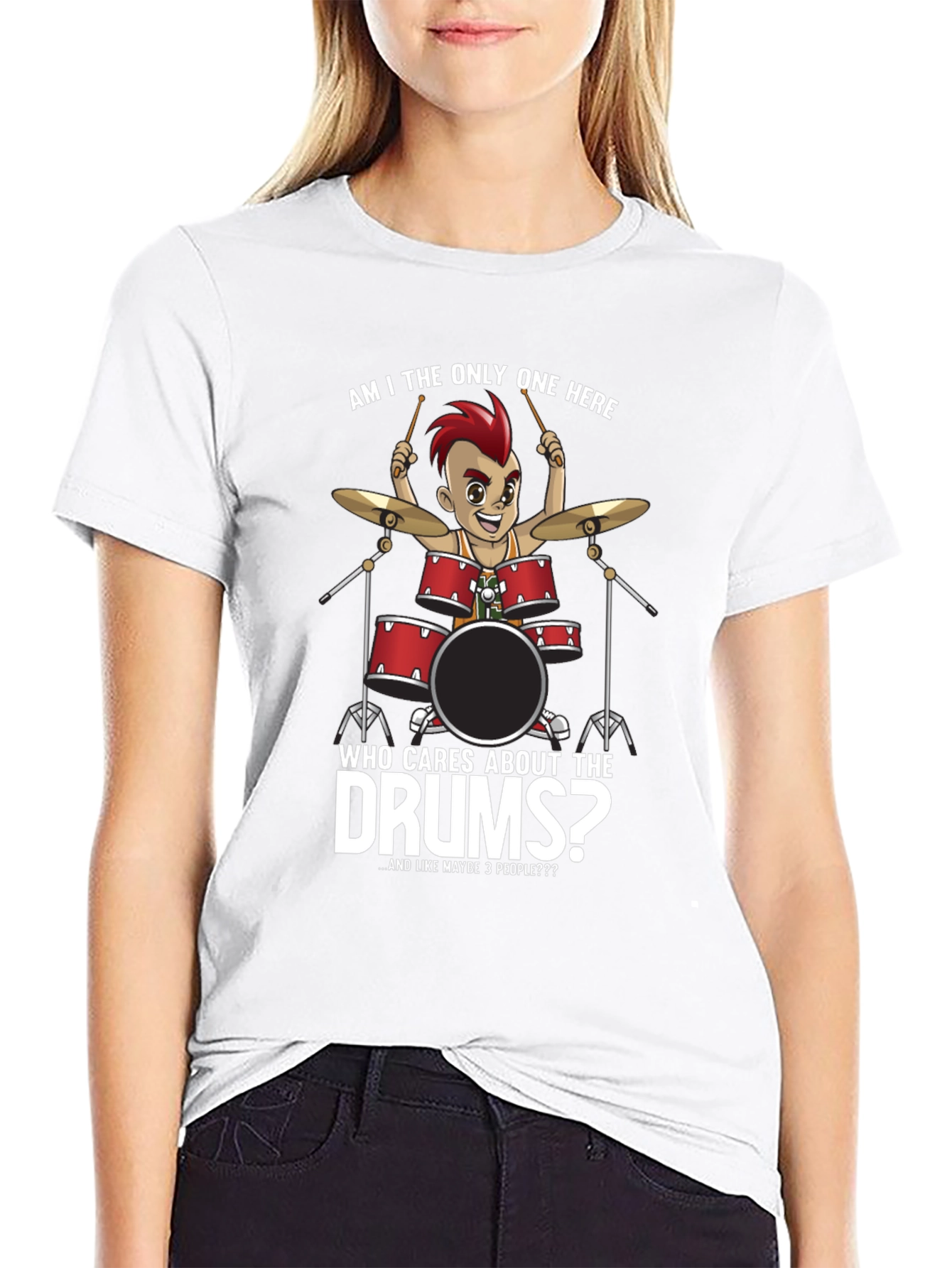 Drummer Cartoon Graphic T-Shirt