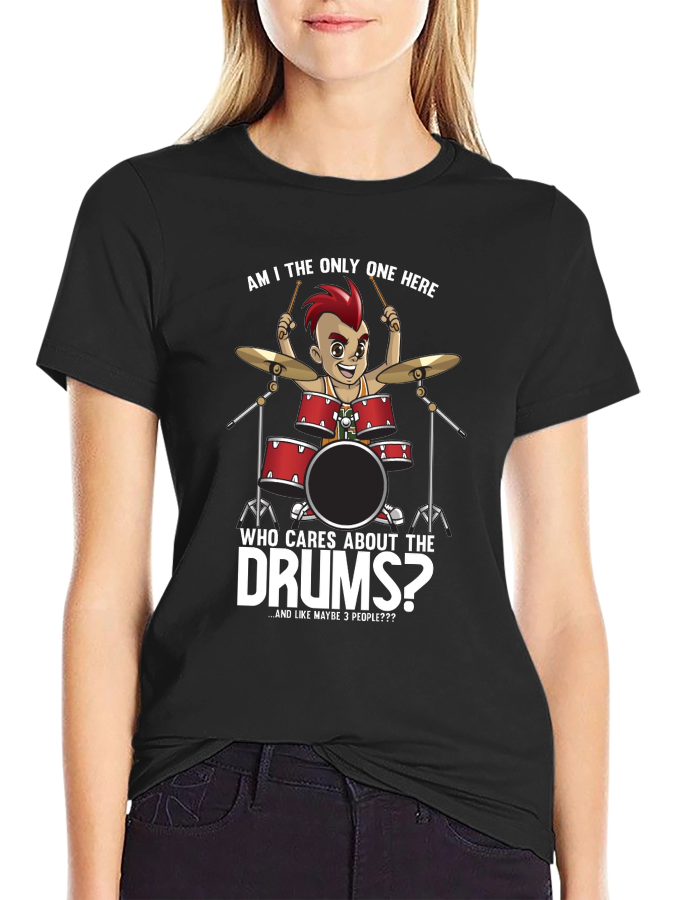 Drummer Cartoon Graphic T-Shirt