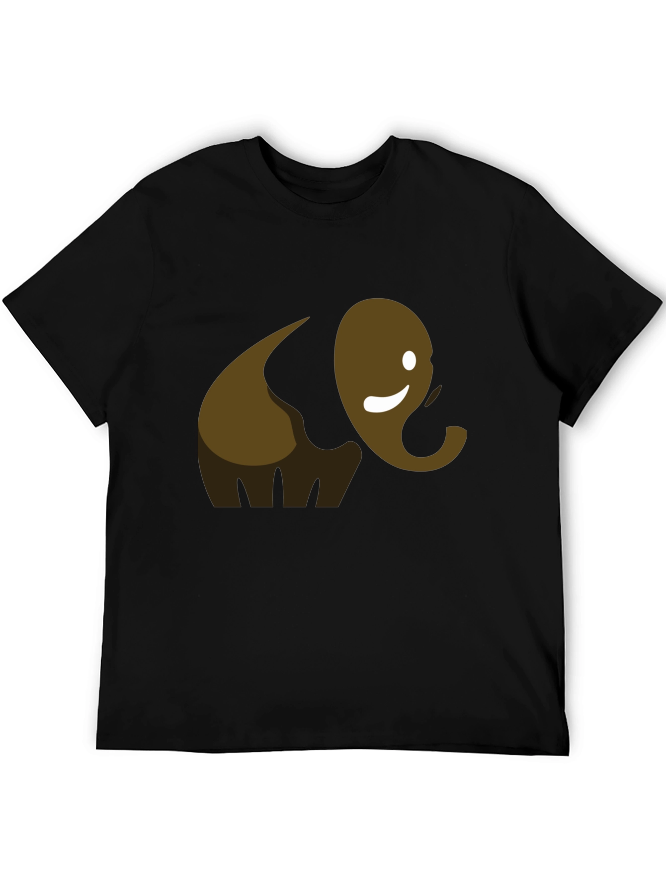 Cute Elephant Graphic Tee - Black Cotton T-Shirt