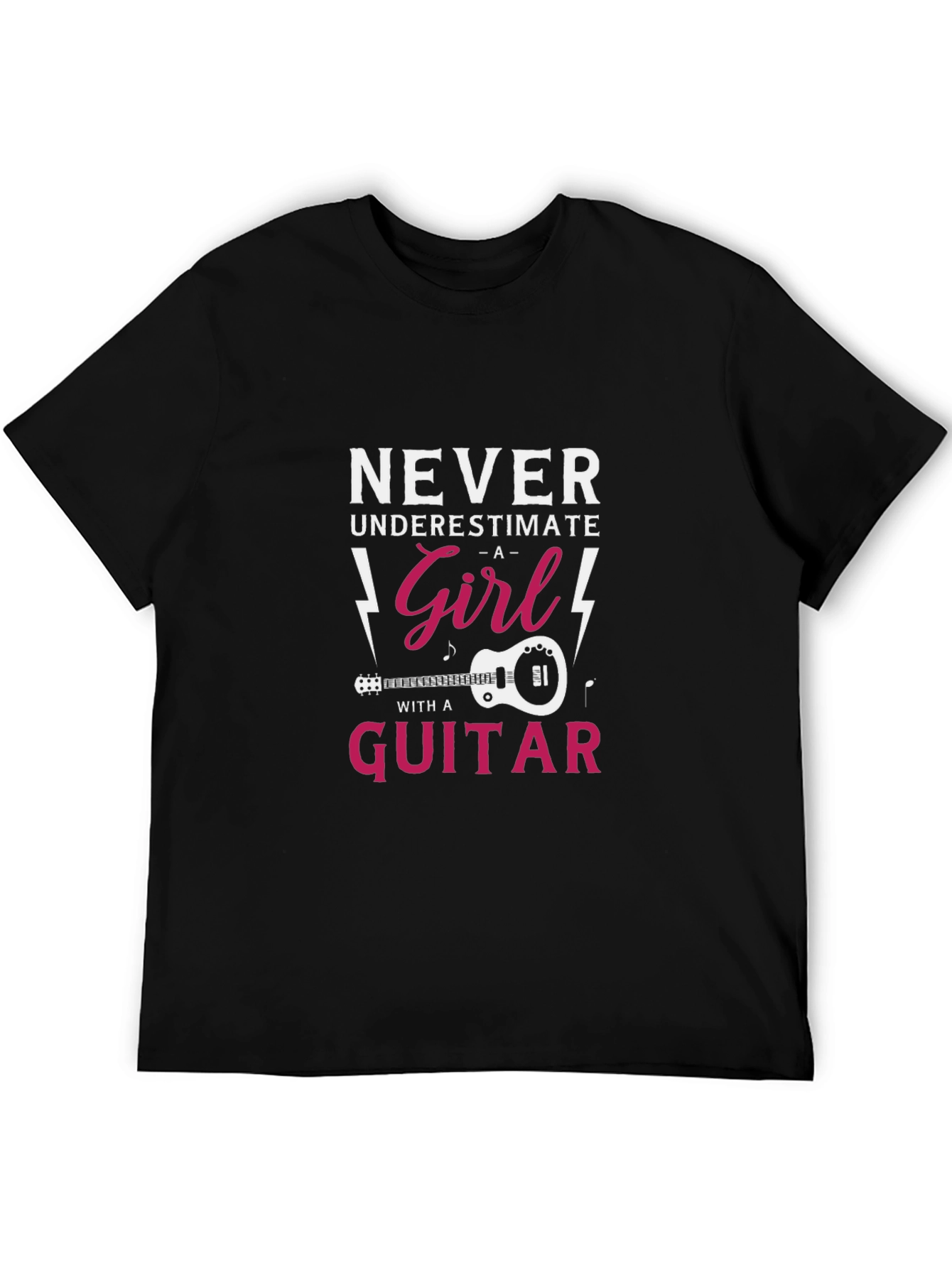 Never Underestimate a Girl with a Guitar T-Shirt