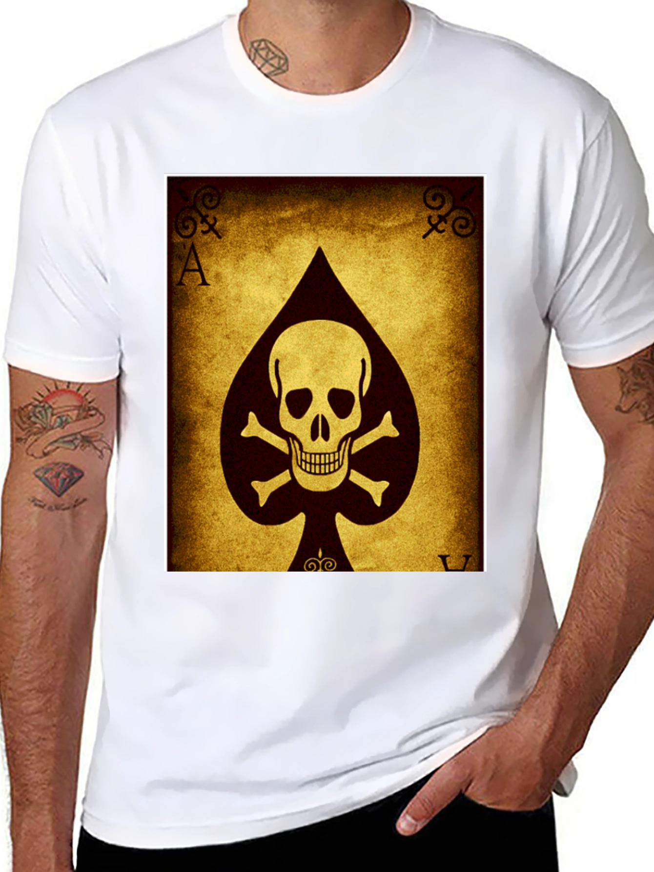 Ace of Spades Skull T-Shirt - Black Cotton Tee