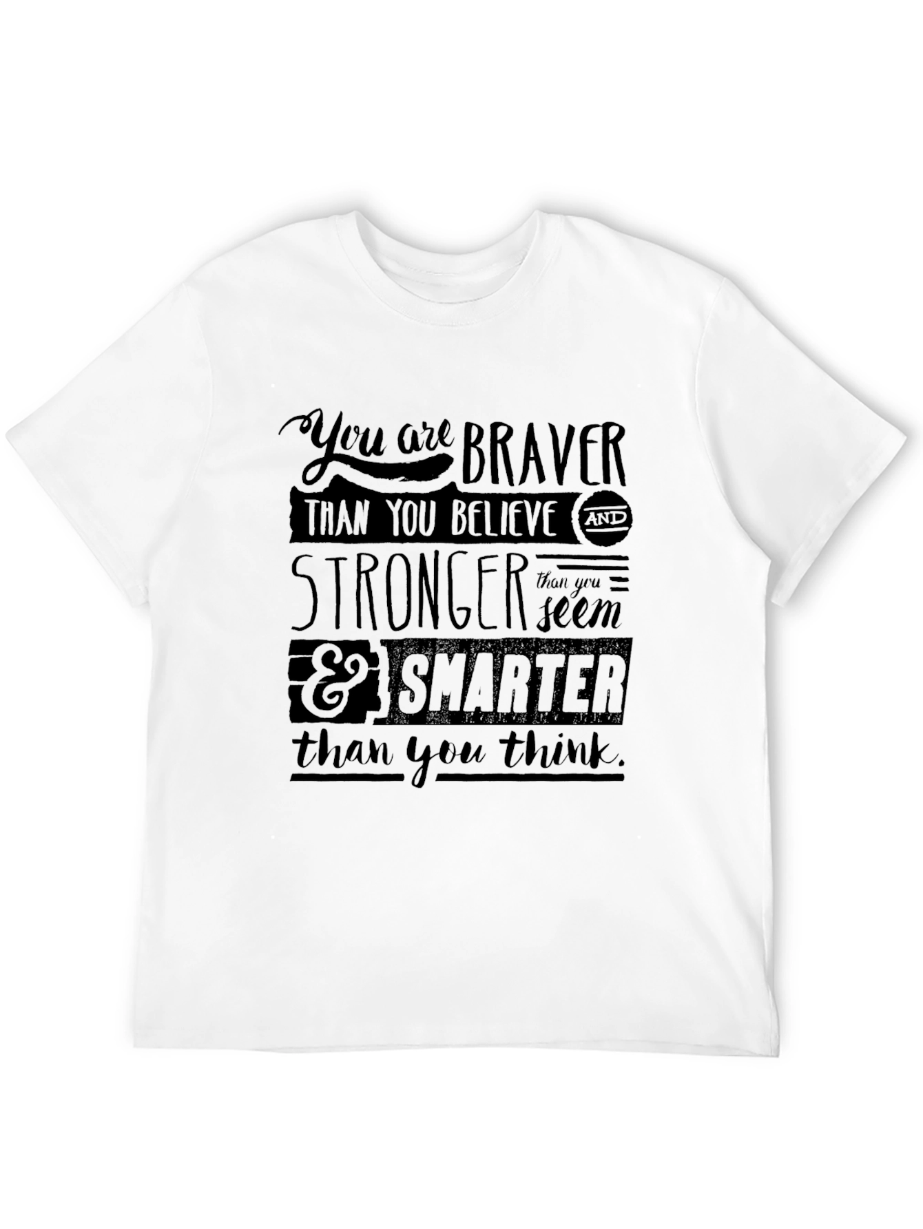 Inspirational Graphic Tee - Braver Stronger Smarter