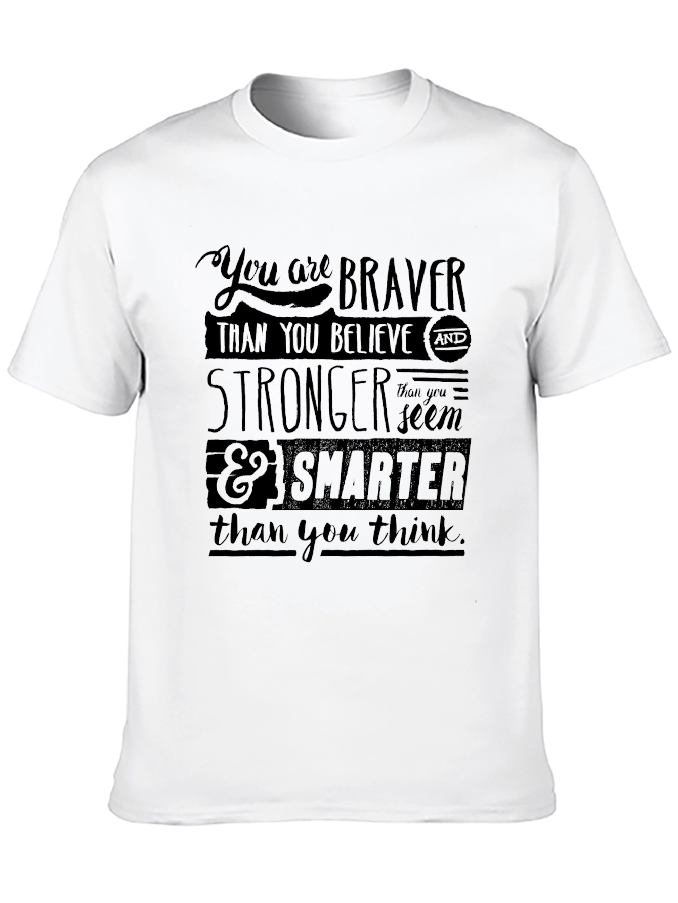 Inspirational Graphic Tee - Braver Stronger Smarter