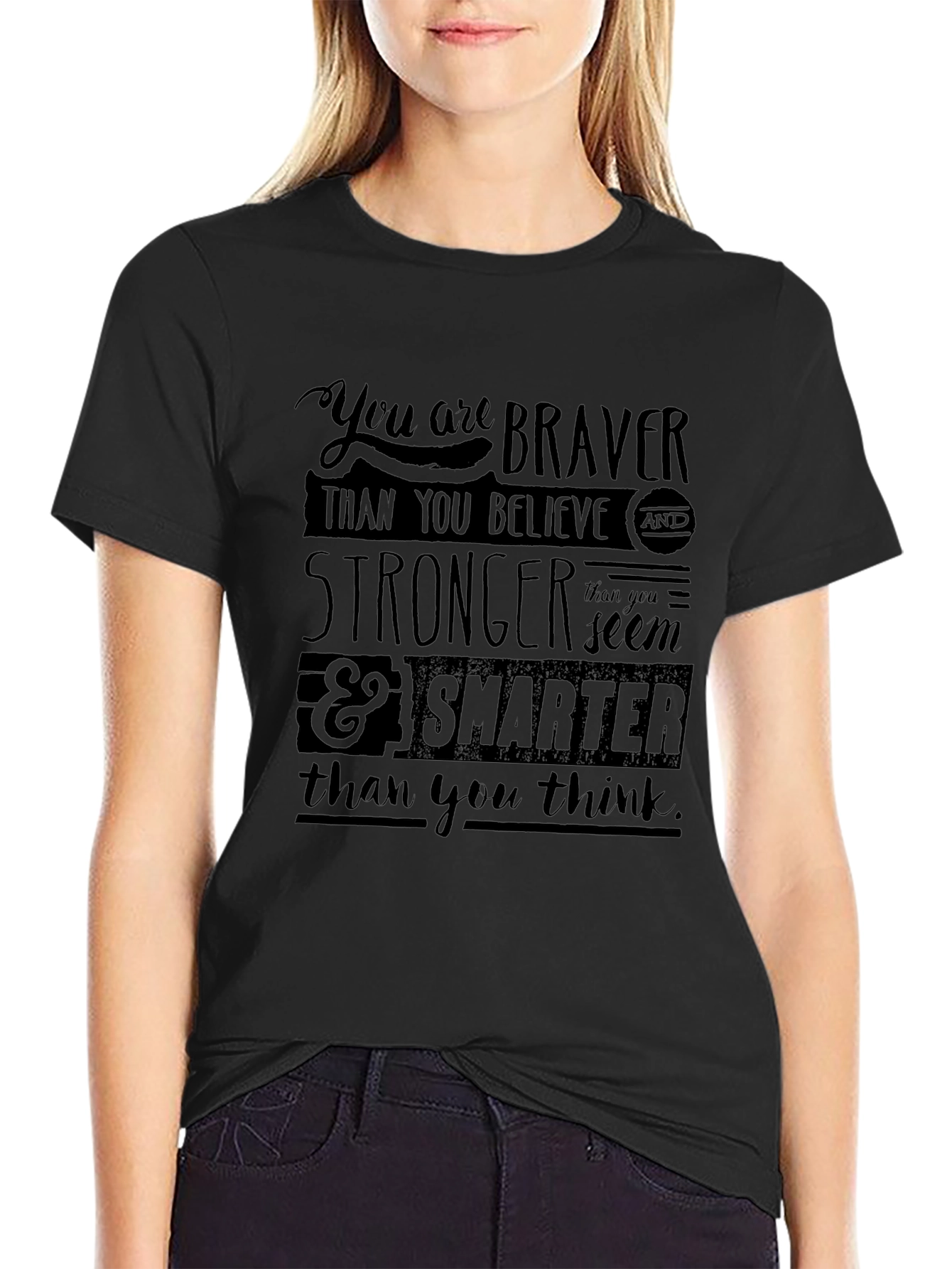 Inspirational Graphic Tee - Braver Stronger Smarter