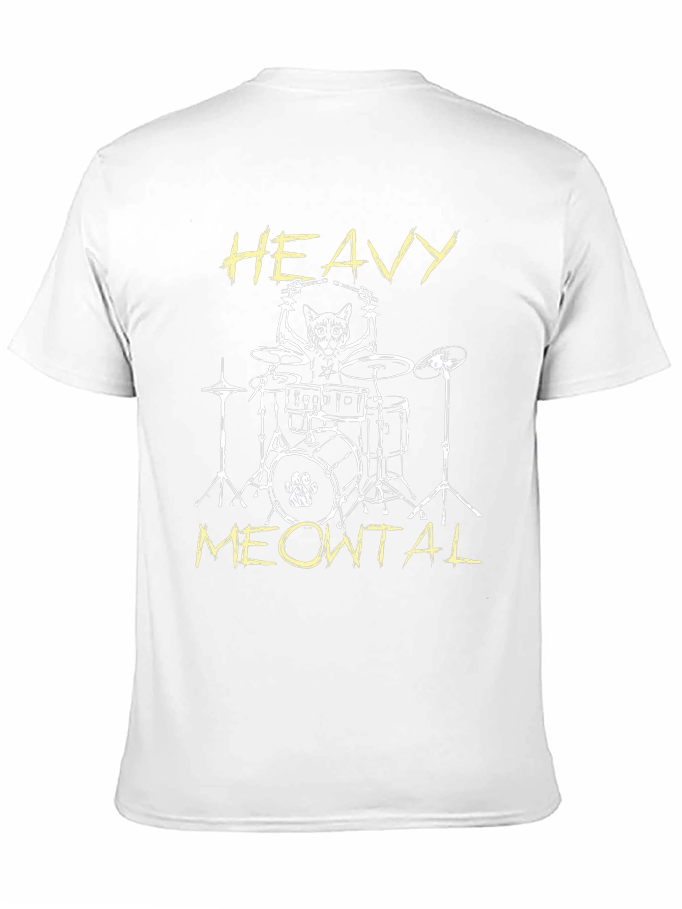 Heavy Meowtal Cat Drummer T-Shirt