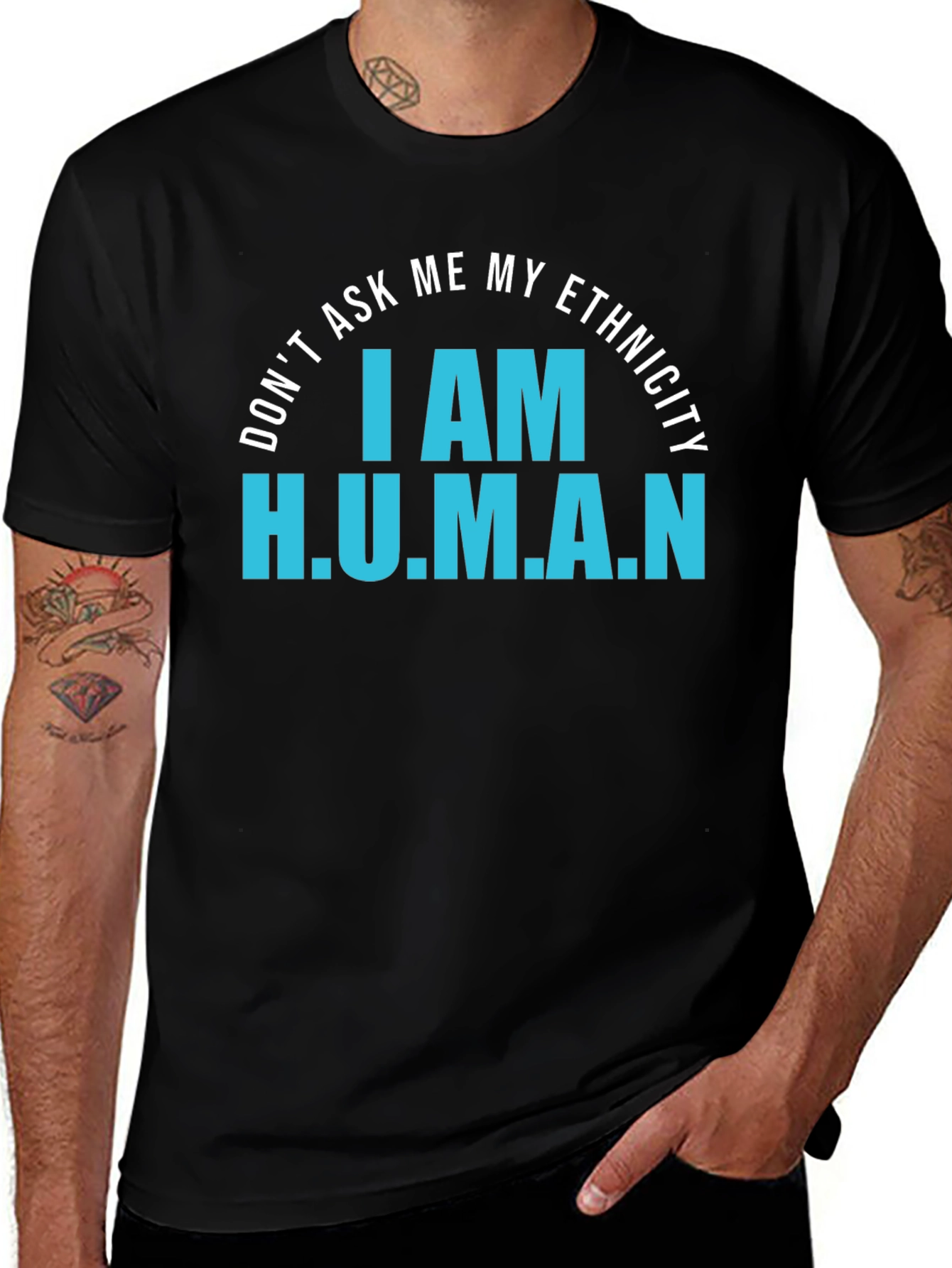 I AM H.U.M.A.N. Graphic Tee - Black