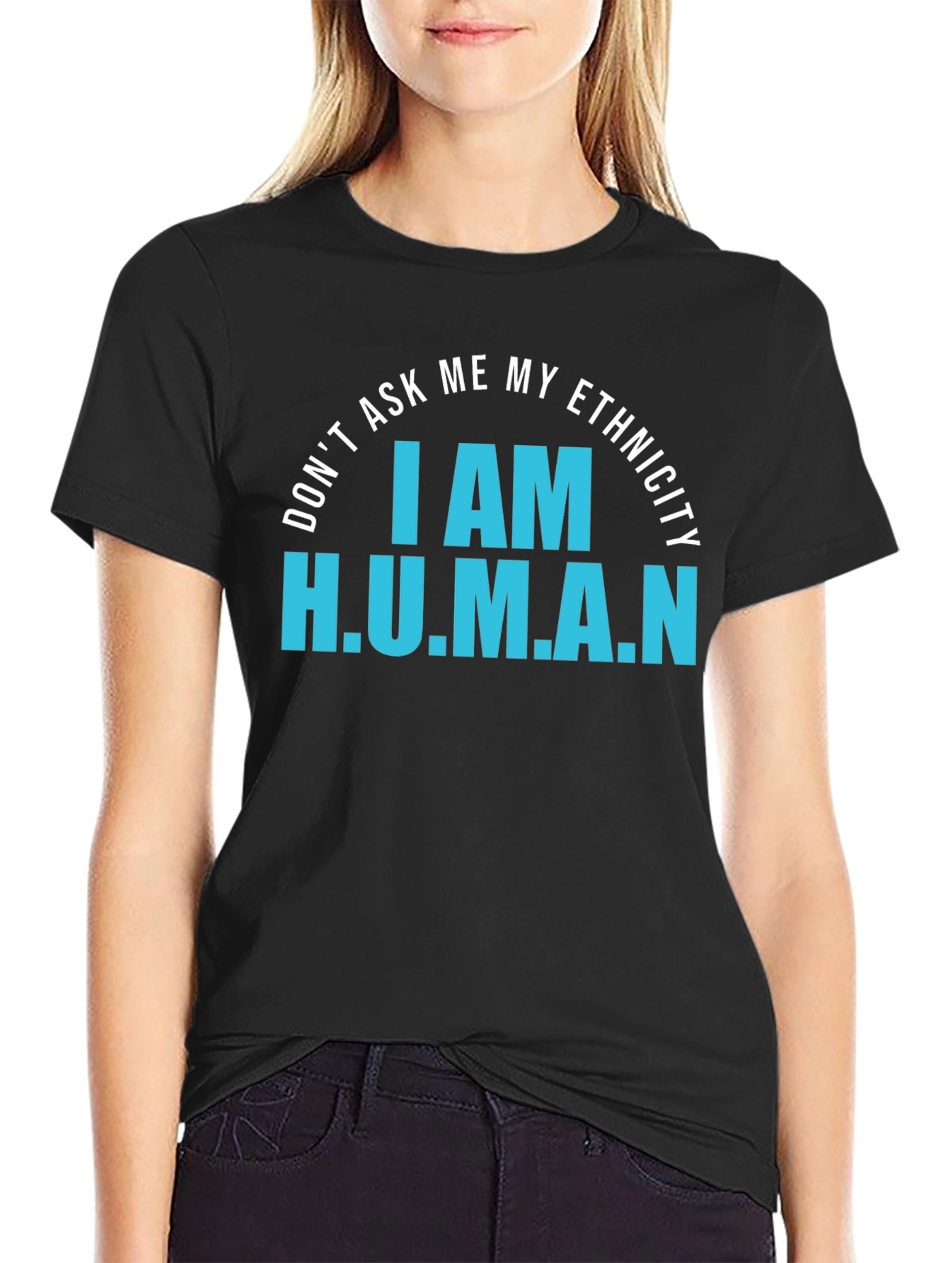 I AM H.U.M.A.N. Graphic Tee - Black
