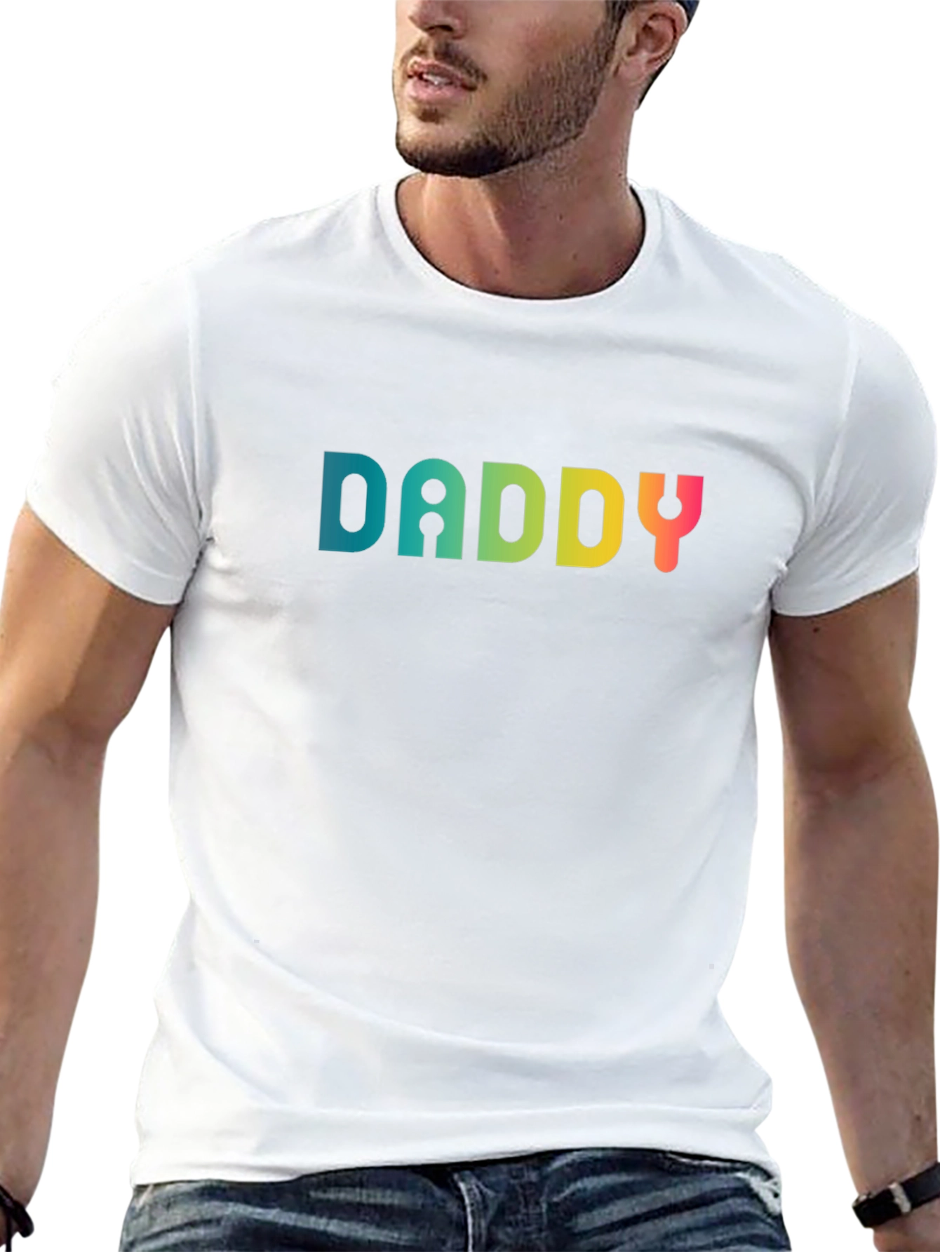 Daddy Rainbow Graphic Tee - Mens Black T-Shirt