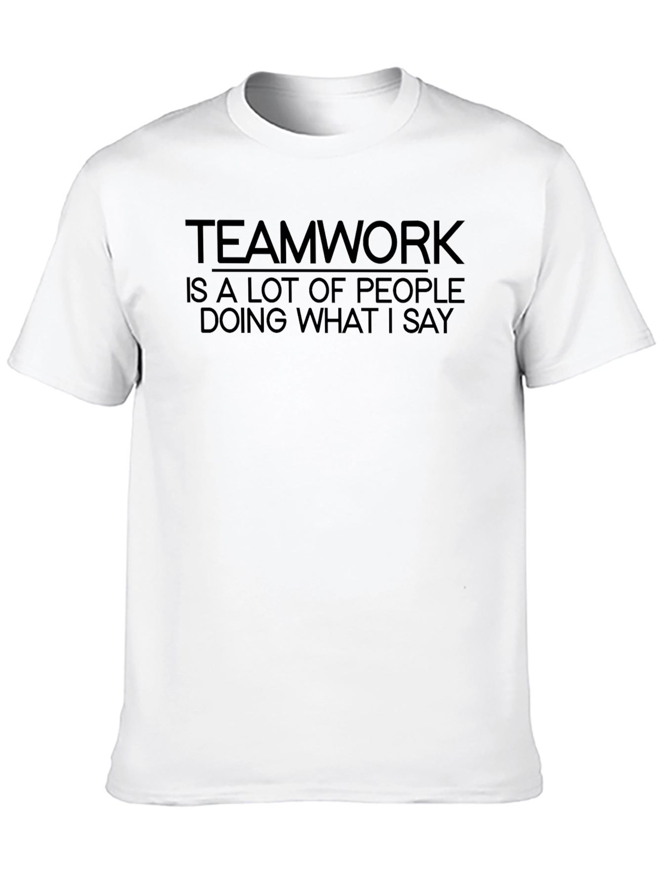 Teamwork Slogan Black T-Shirt