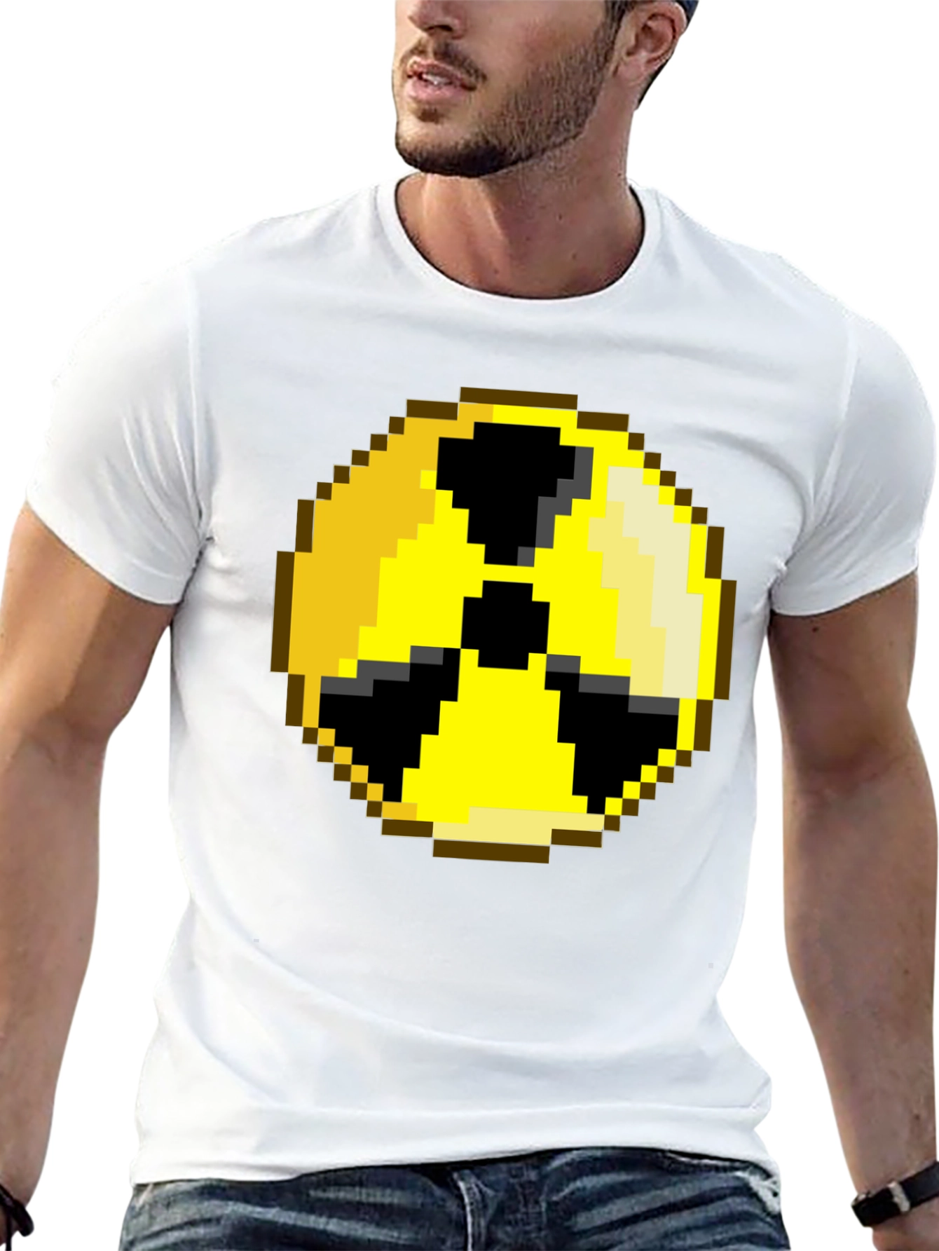 Pixelated Radiation Symbol Graphic Tee