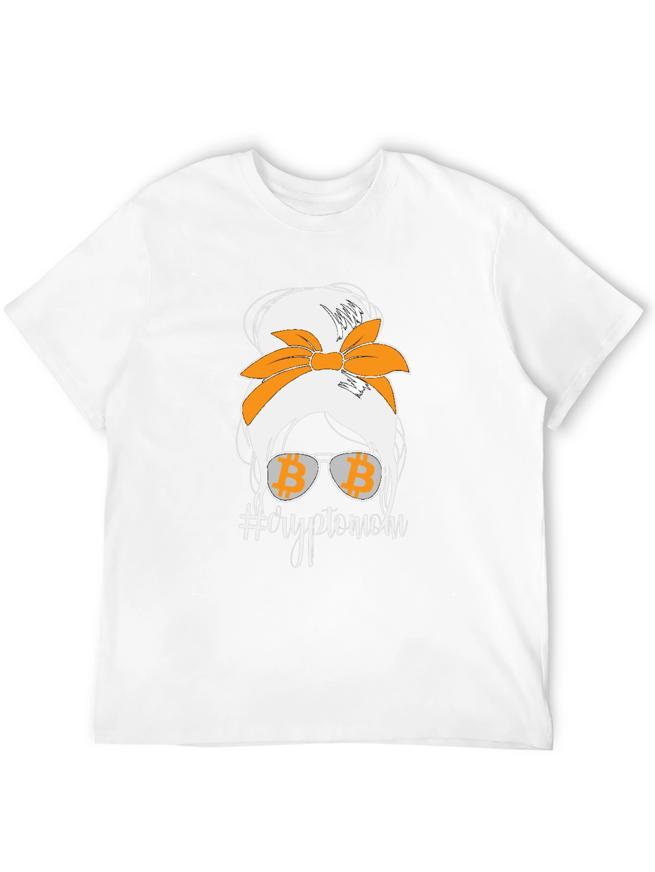 Crypto Mom Messy Bun Bitcoin Graphic Tee
