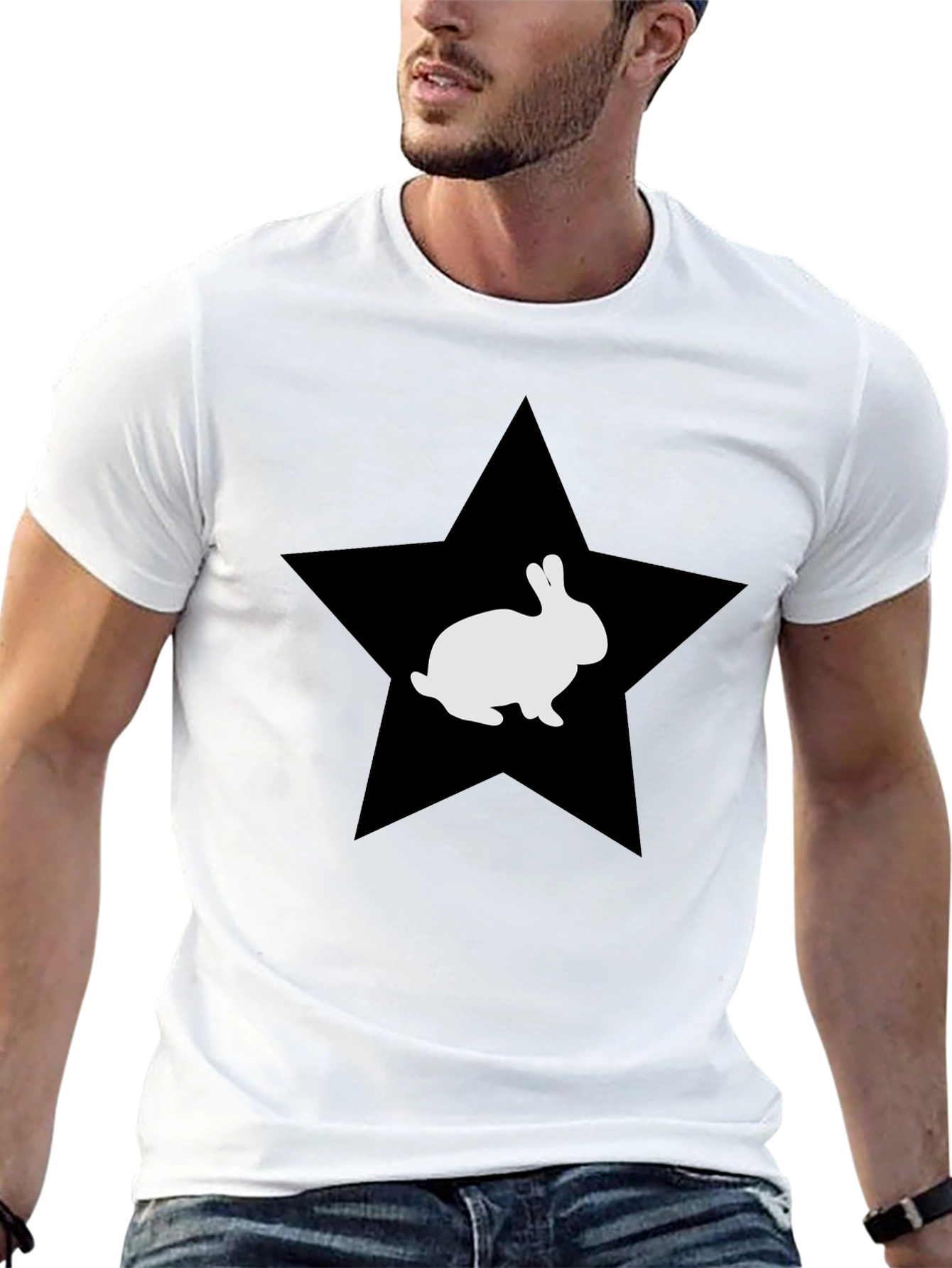 Star Bunny Graphic Tee - Soft Cotton Blend