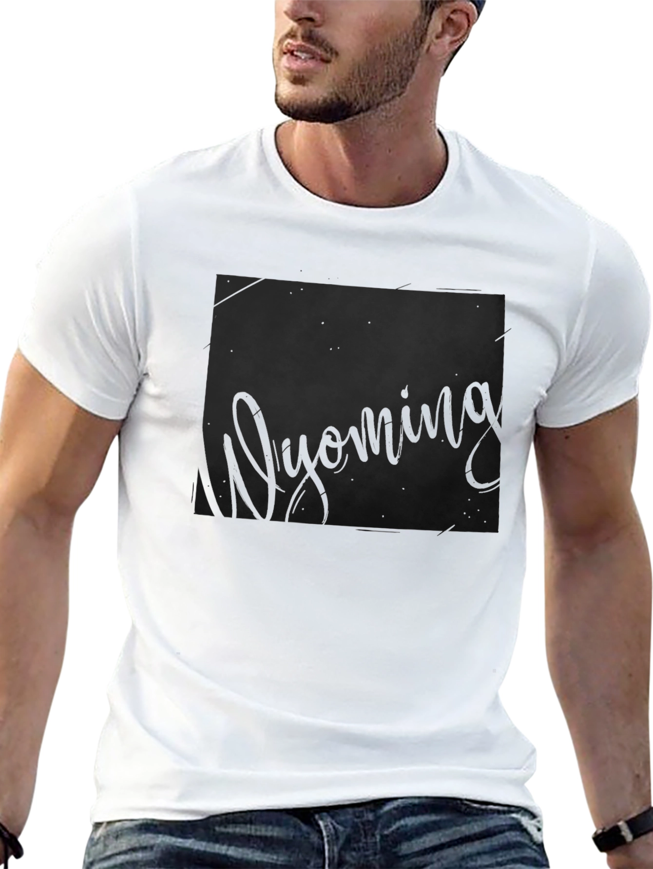 Wyoming State Outline Graphic Print T-Shirt