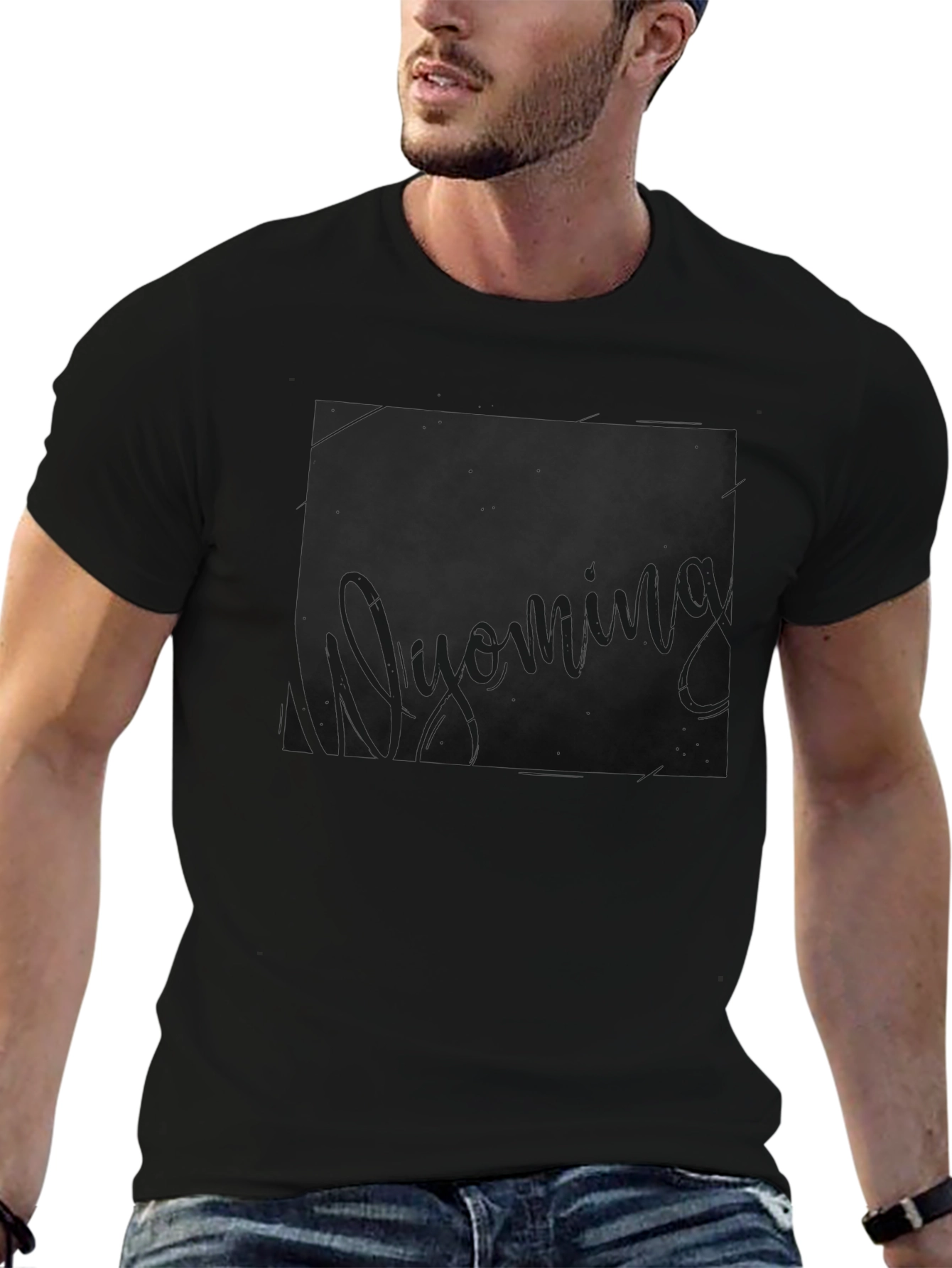Wyoming State Outline Graphic Print T-Shirt