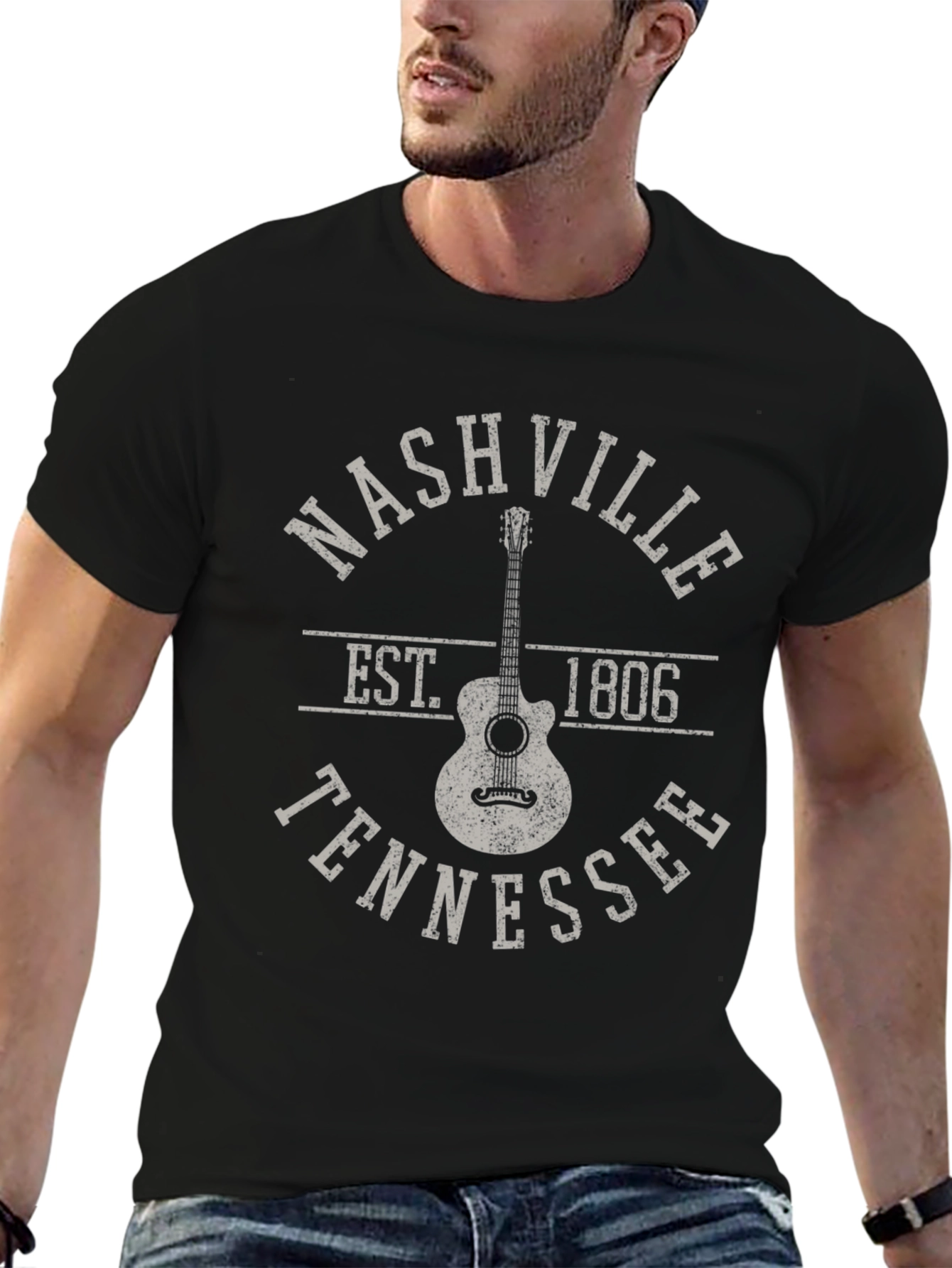 Nashville Tennessee Guitar Graphic T-Shirt