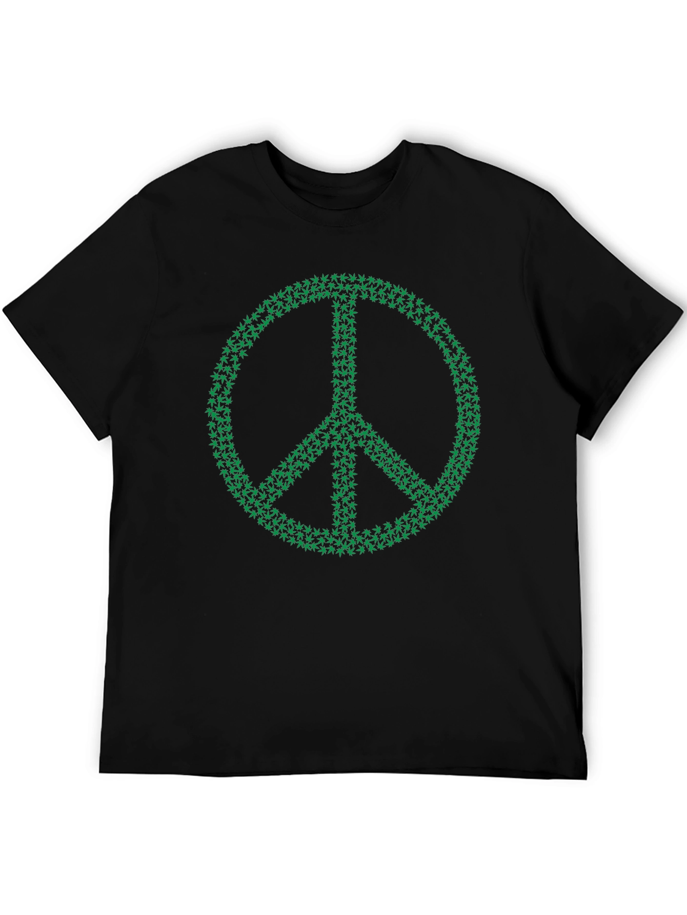 Peace Sign Marijuana Leaf Graphic Tee