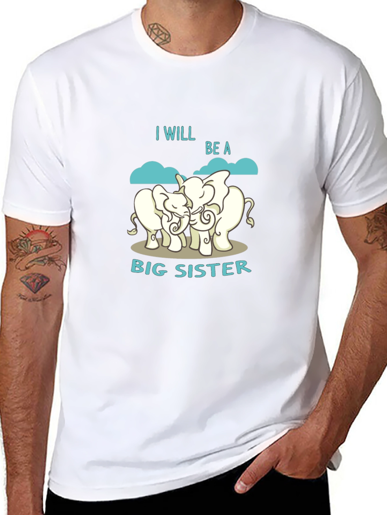 Big Sister Elephant Graphic T-Shirt
