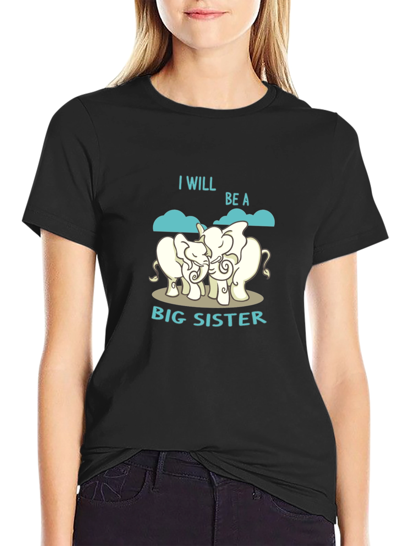 Big Sister Elephant Graphic T-Shirt