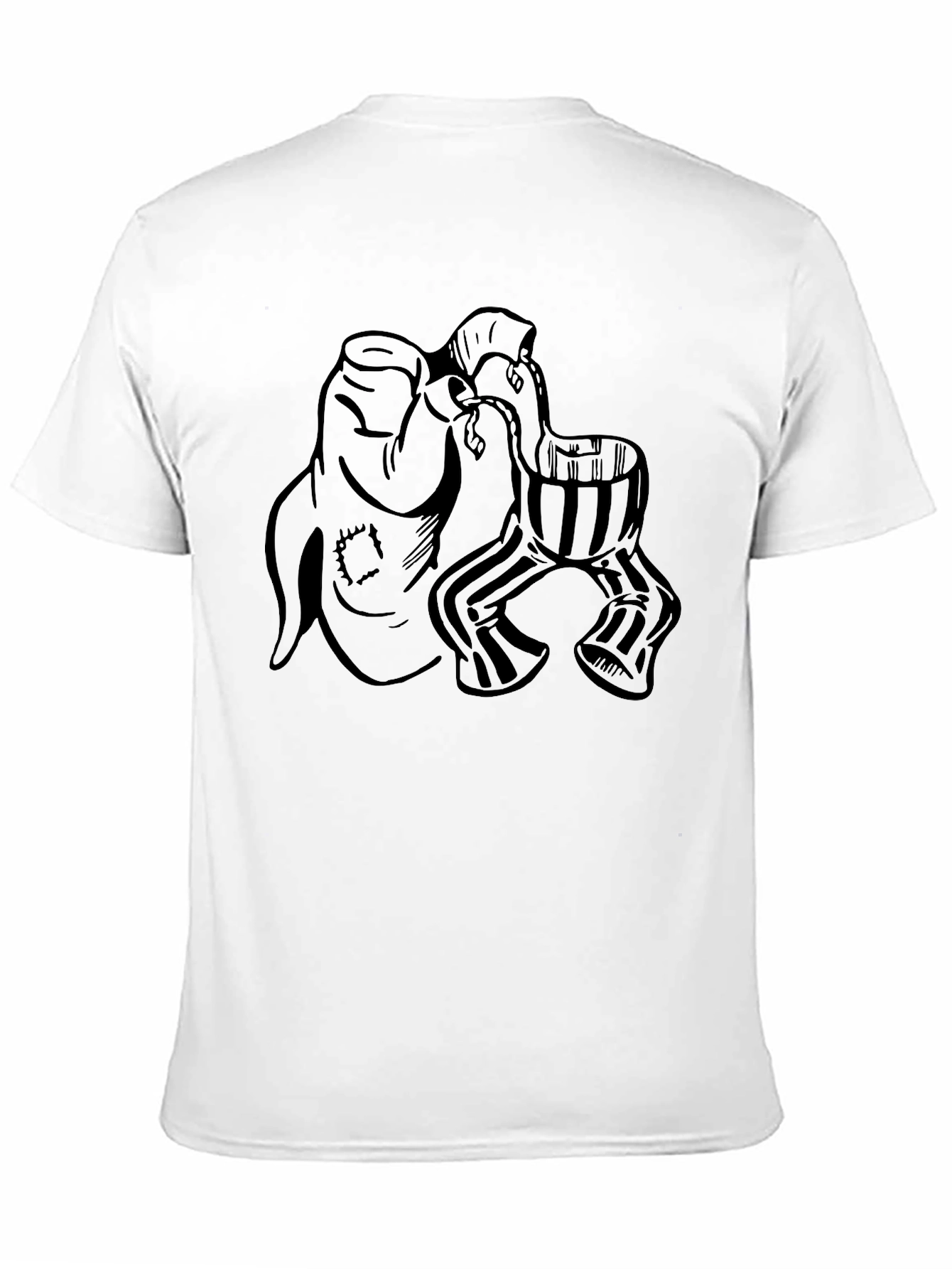 Mens Black Graphic Tee - Funky Character Design